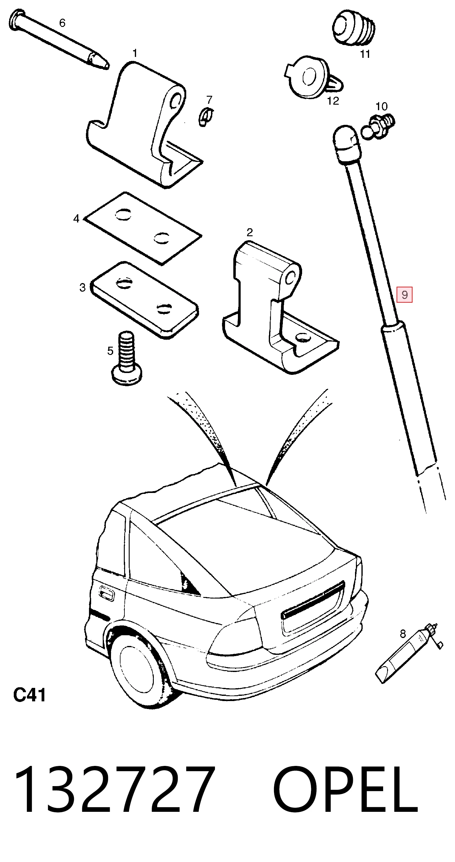 Precio del repuesto Muelle neumatico maletero Vectra  hatchback