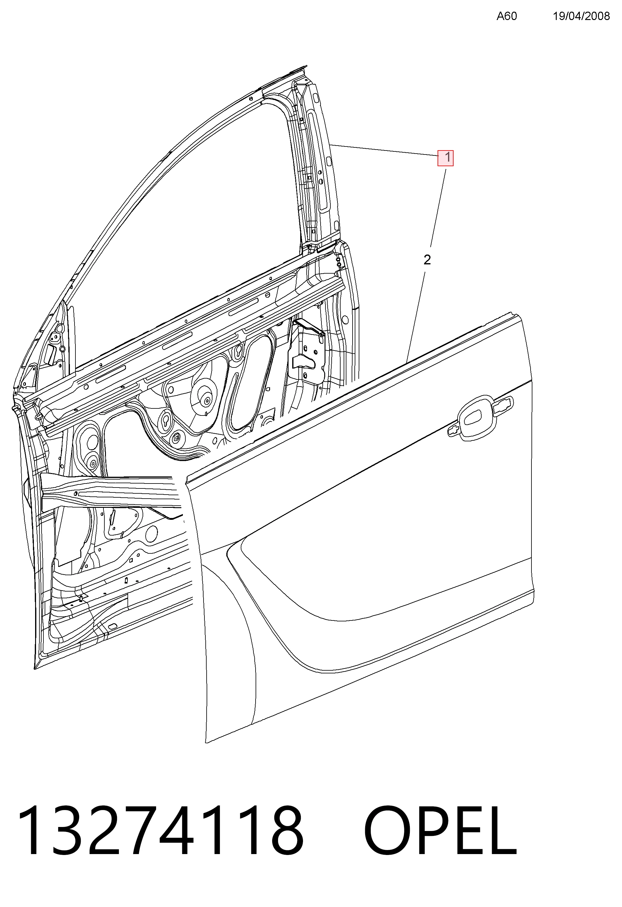 Puerta del conductor Opel Insignia A