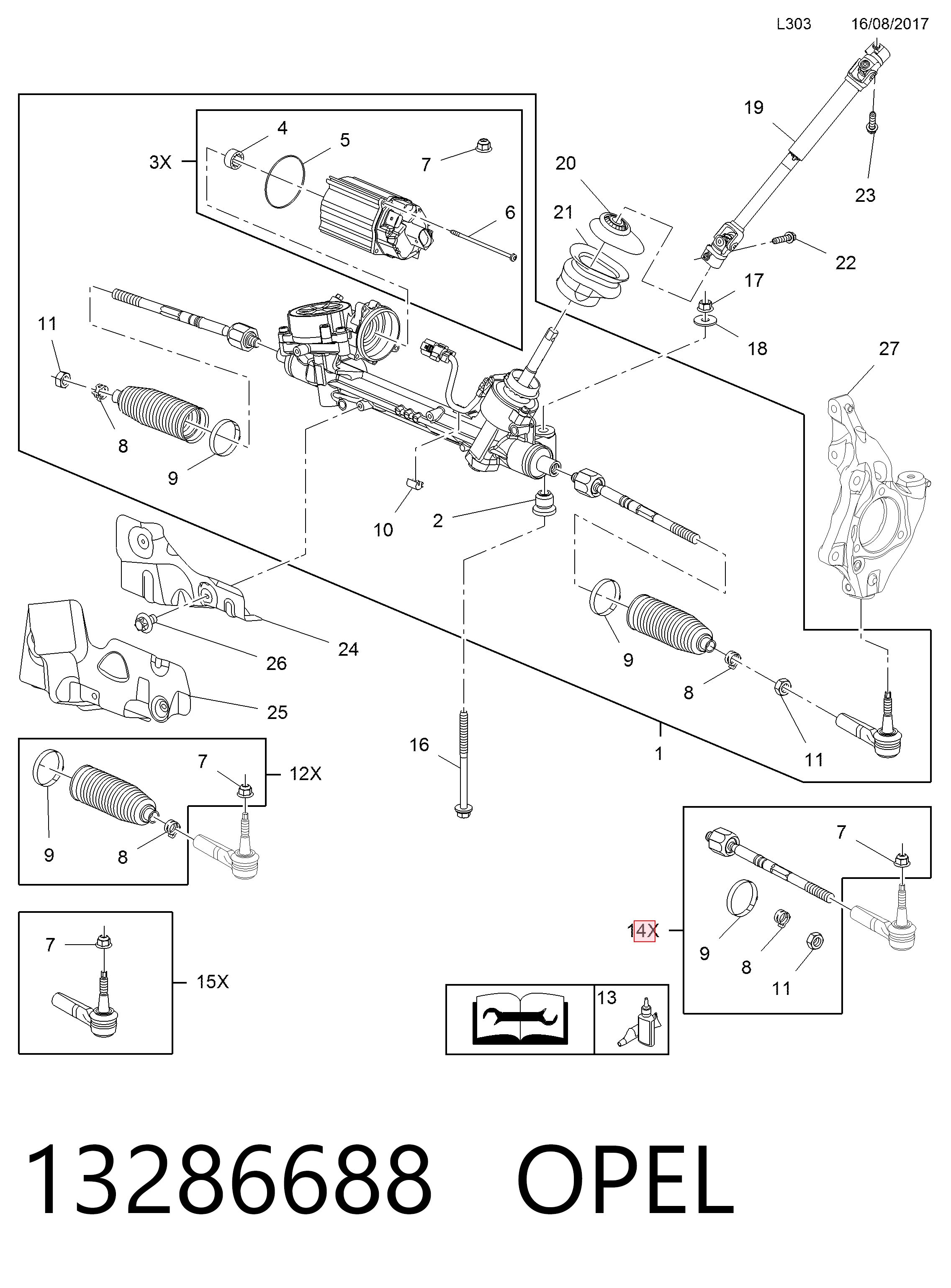 Bieleta de direccion Zafira  monovolumen (2011-2019) original desde 22,05 €