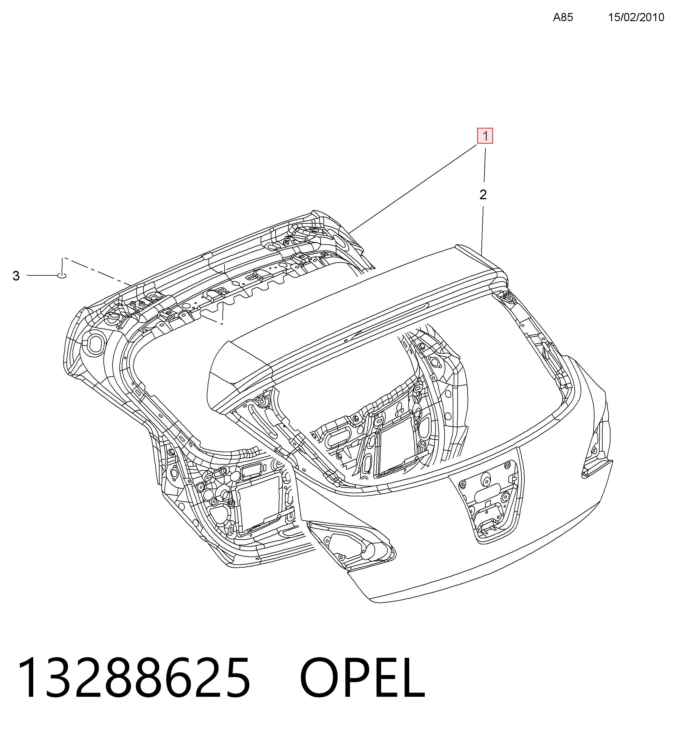 Porton trasero para Opel Astra J 