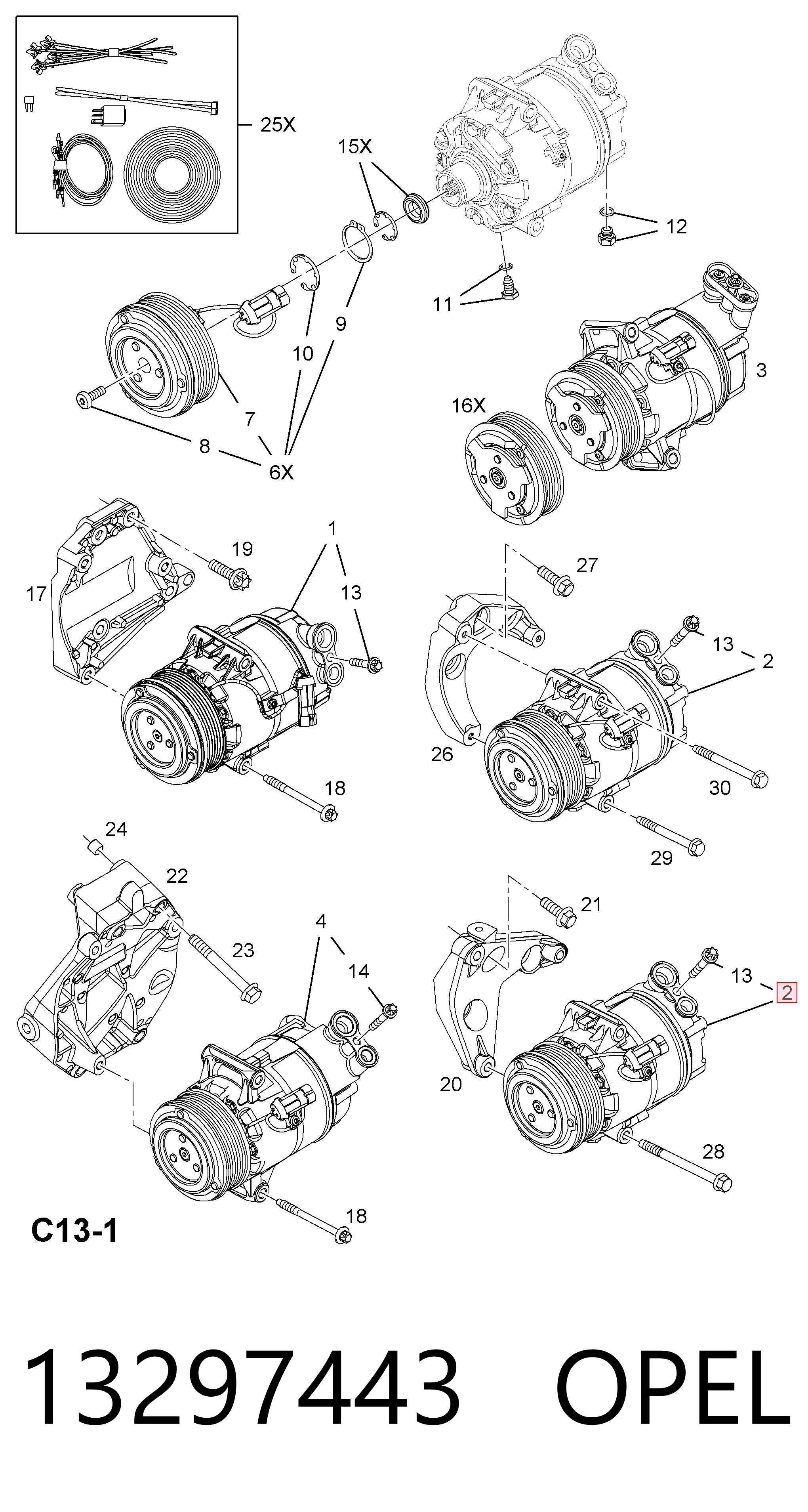 13297443 Opel Compresor climatizador