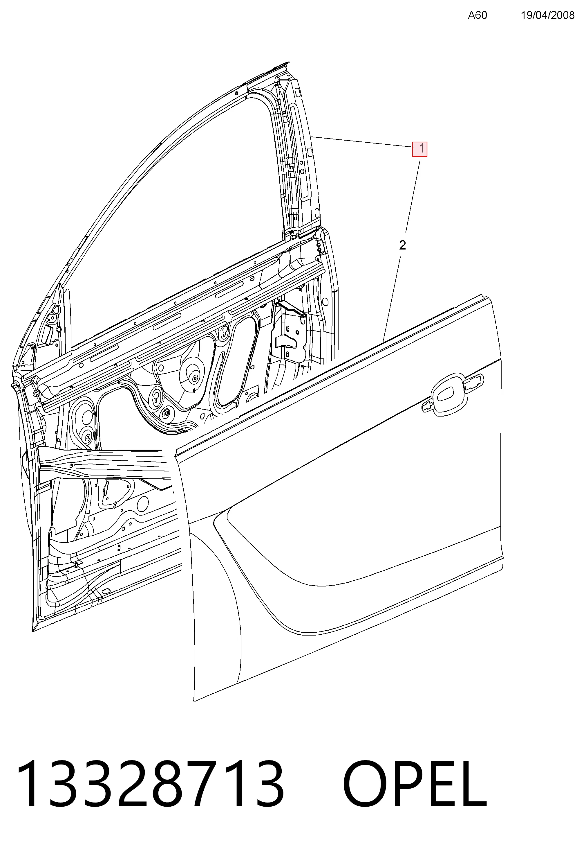 Puerta delantera para Opel Insignia A G09