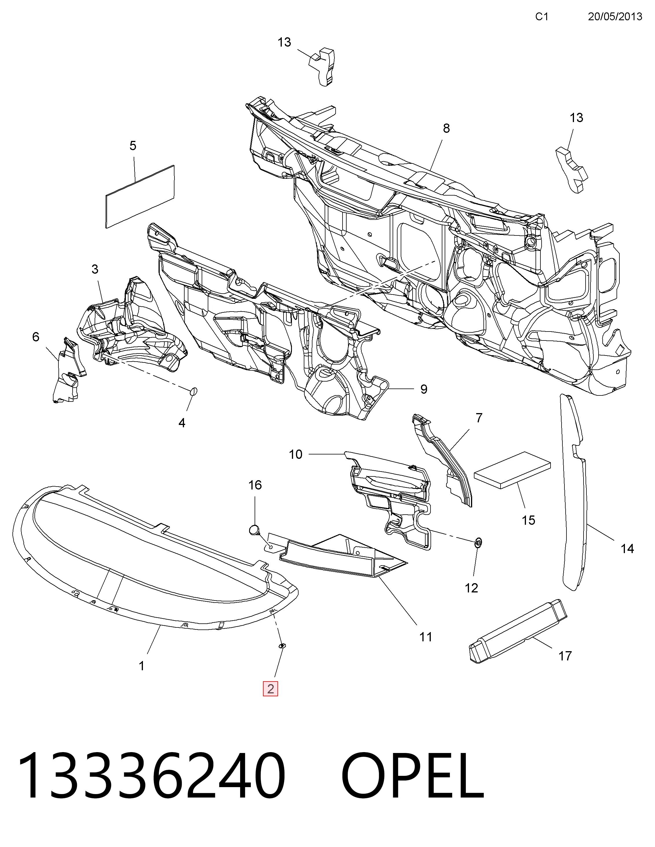 Clip del aislante del capó Peugeot/Citroen 13336240 precio, desde 0,24 EUR