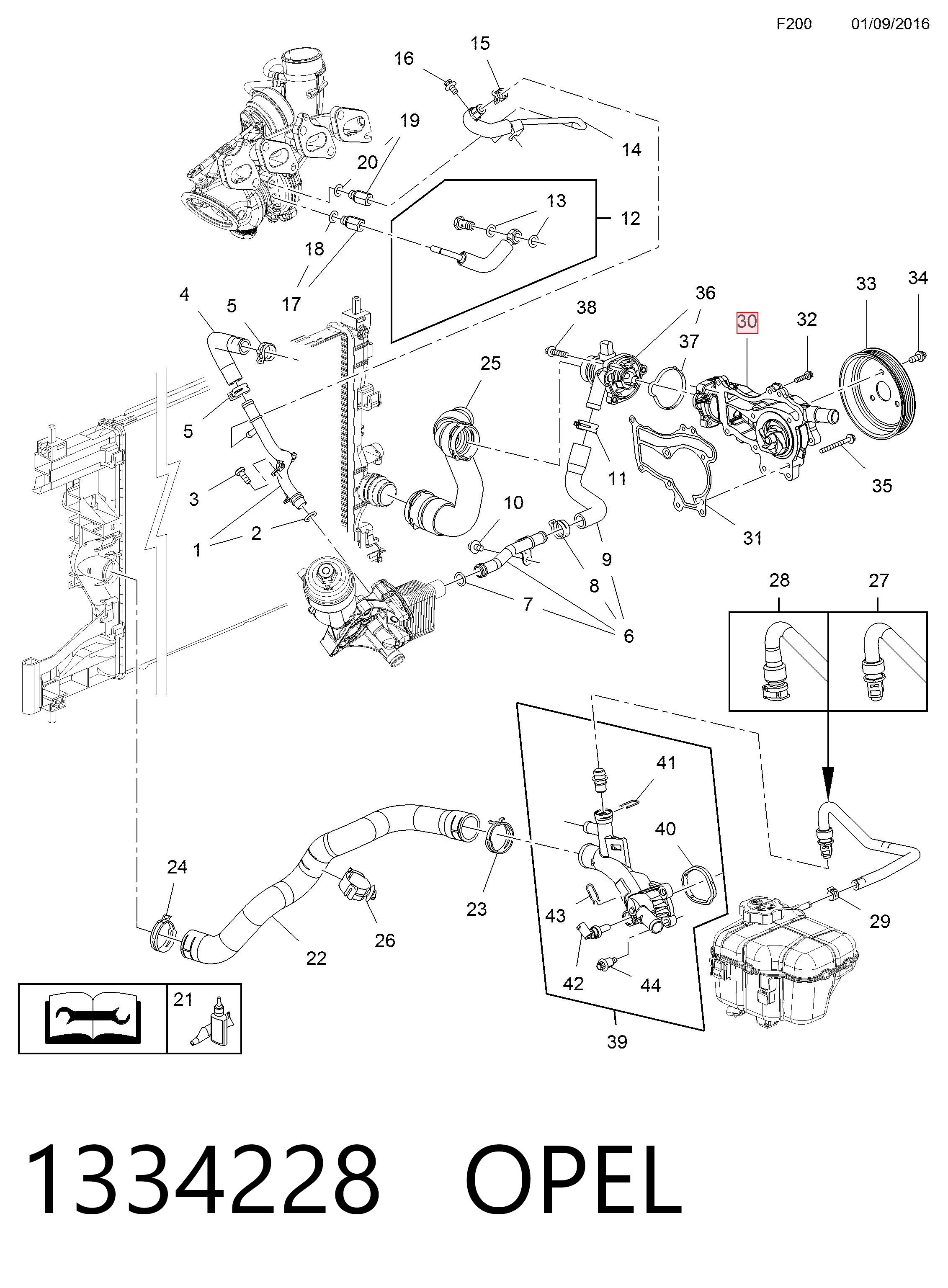 1334228 Opel Bomba refrigerante coche
