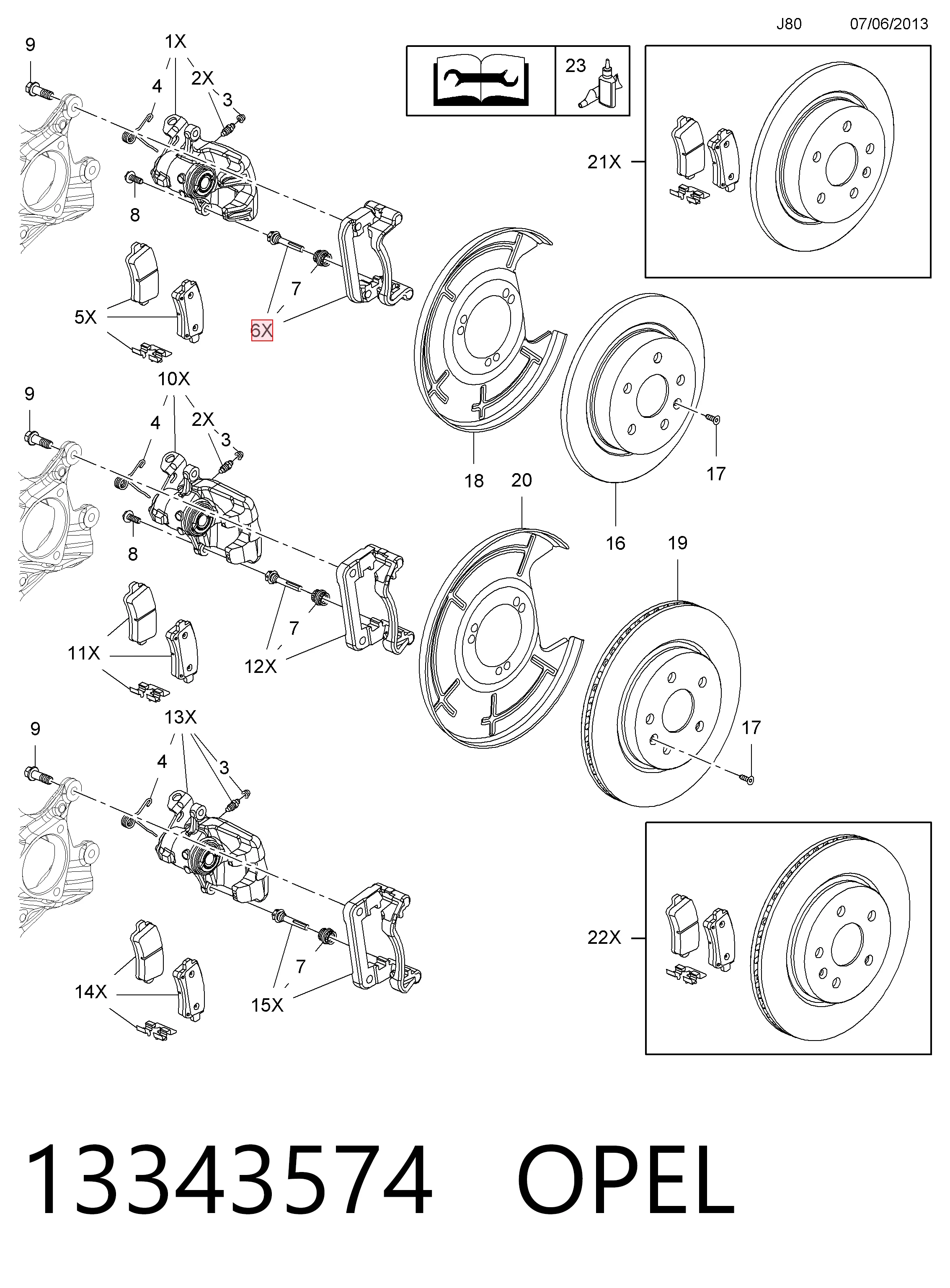 Comprar 13343574 General Motors Soporte de la pinza de freno trasera