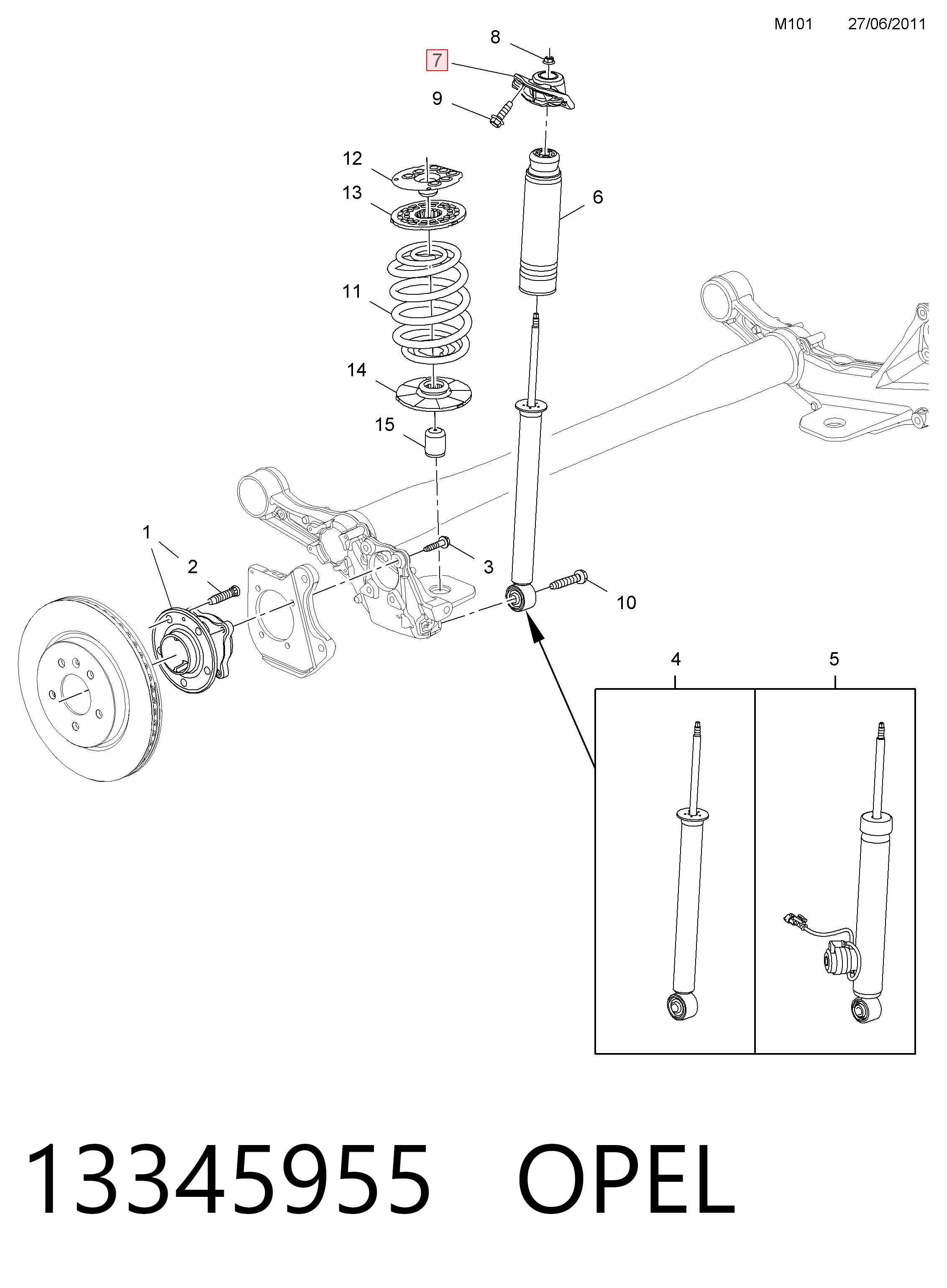 Copelas trasero Opel Astra  ()