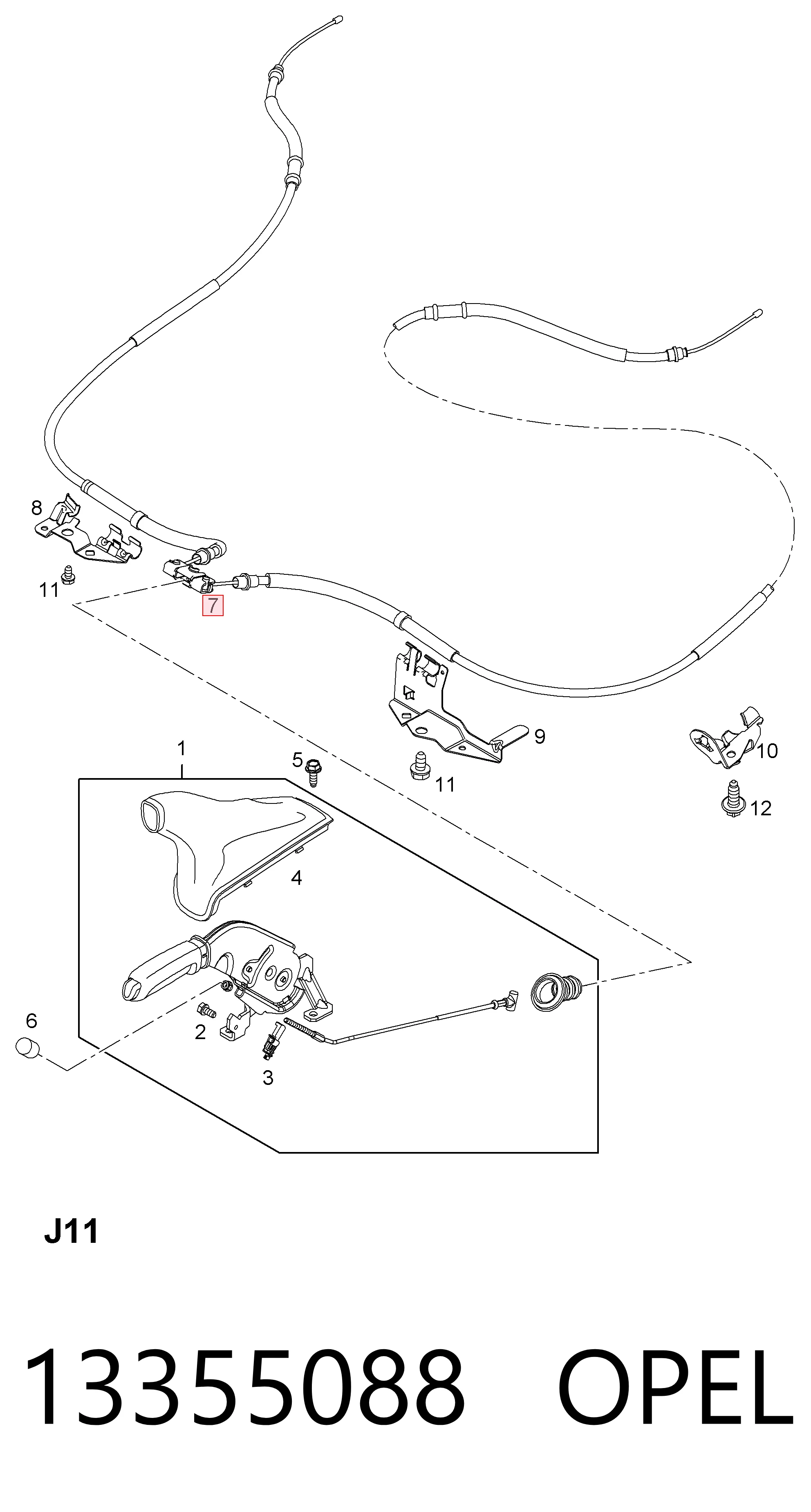 Cable de freno de mano trasero derecho/izquierdo para Opel Corsa X15