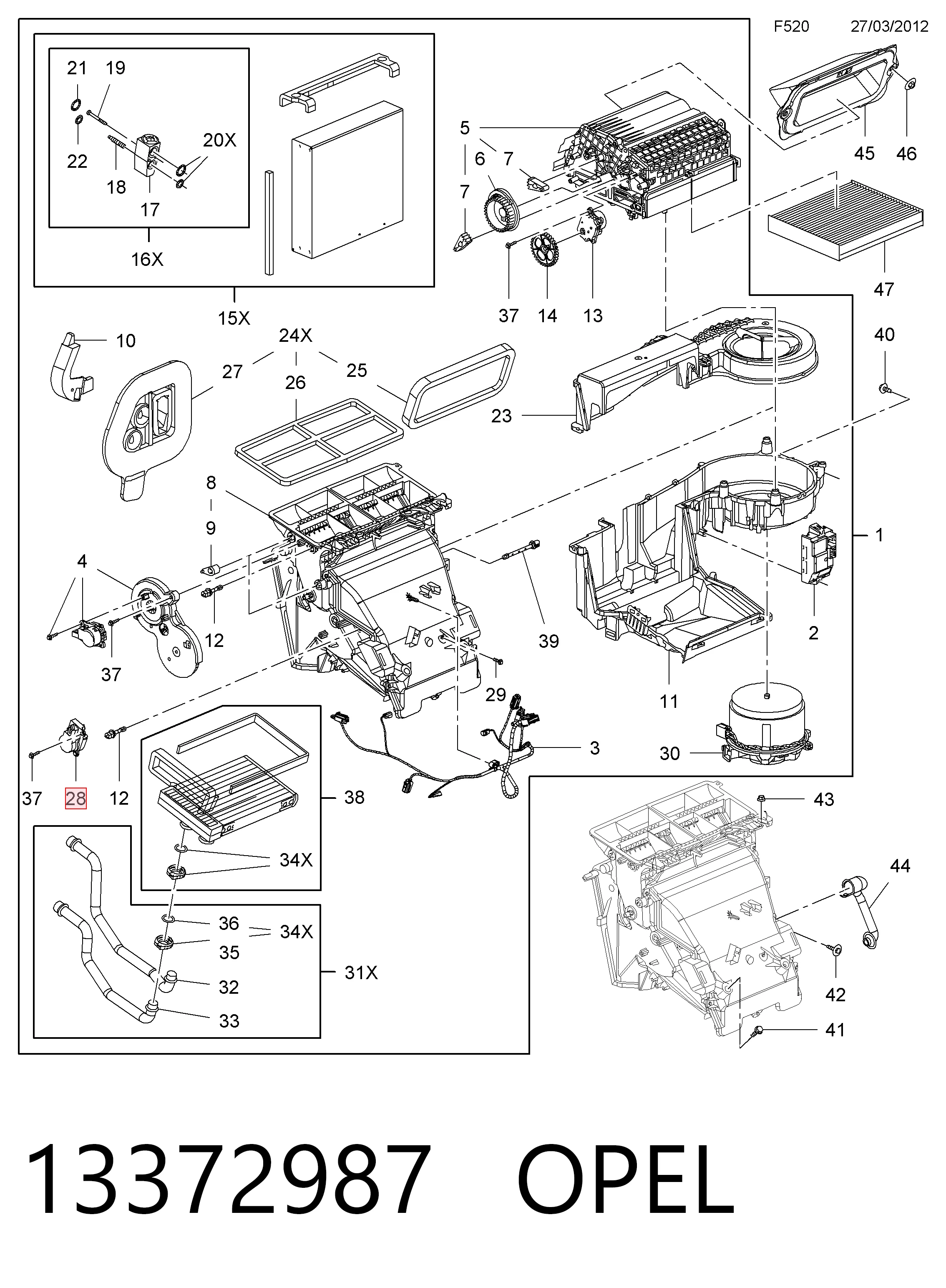 Actuador de сompuerta de сalefacción Opel Insignia A