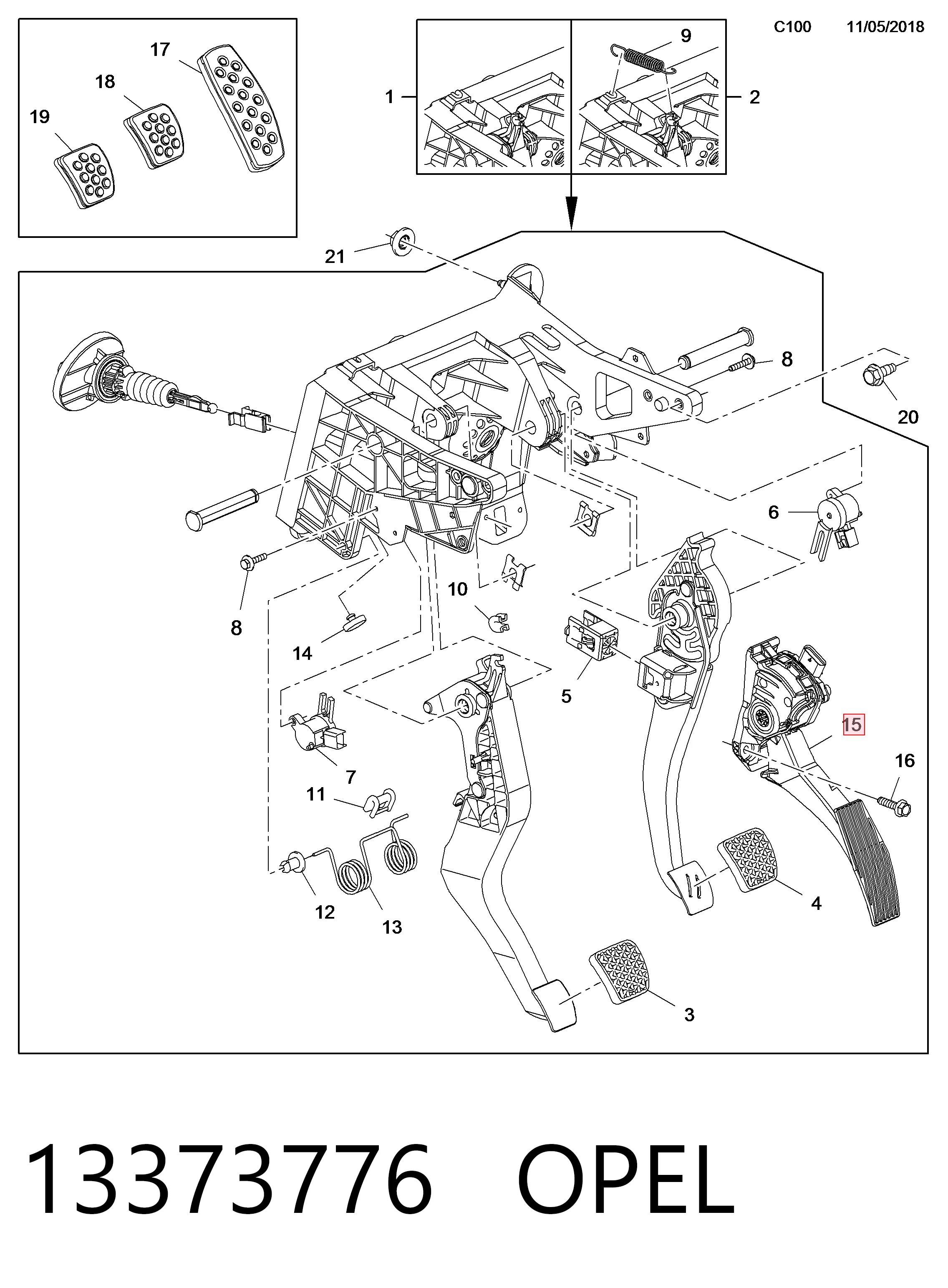 Comprar Pedal del acelerador Opel Astra K 