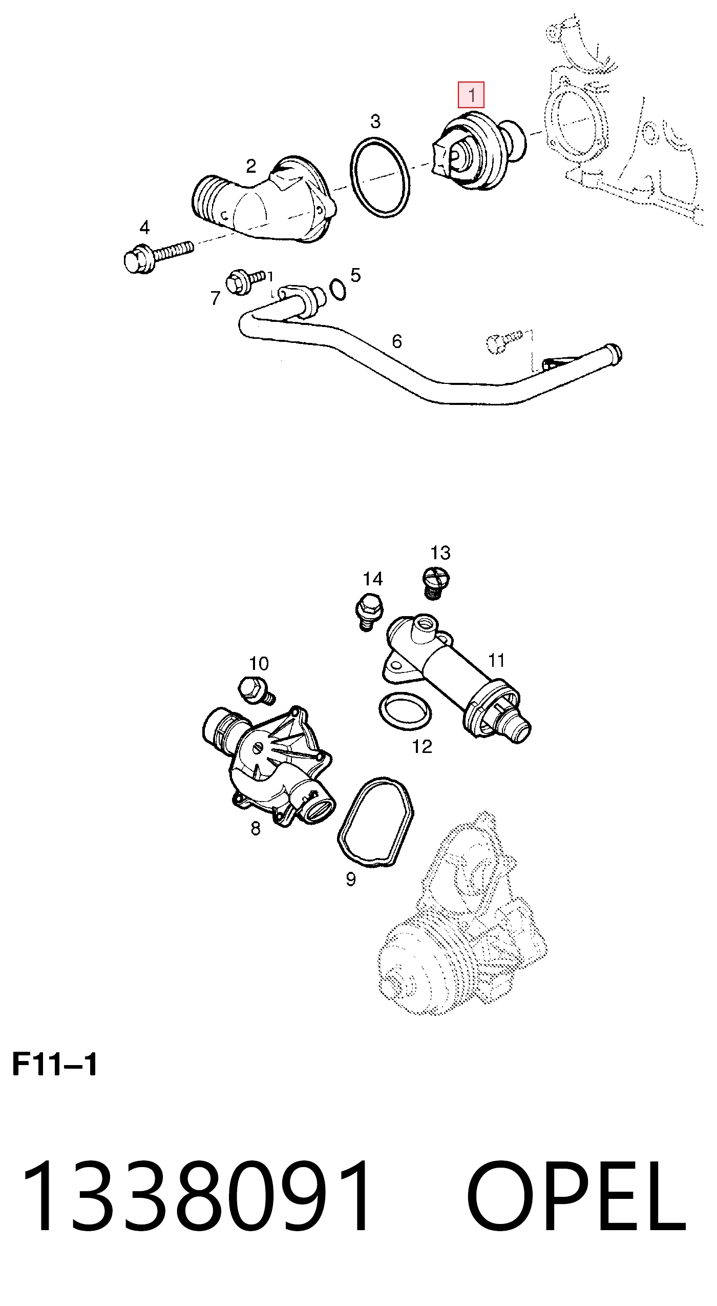 Termostato refrigerante Opel Omega  (25, 26, 27)