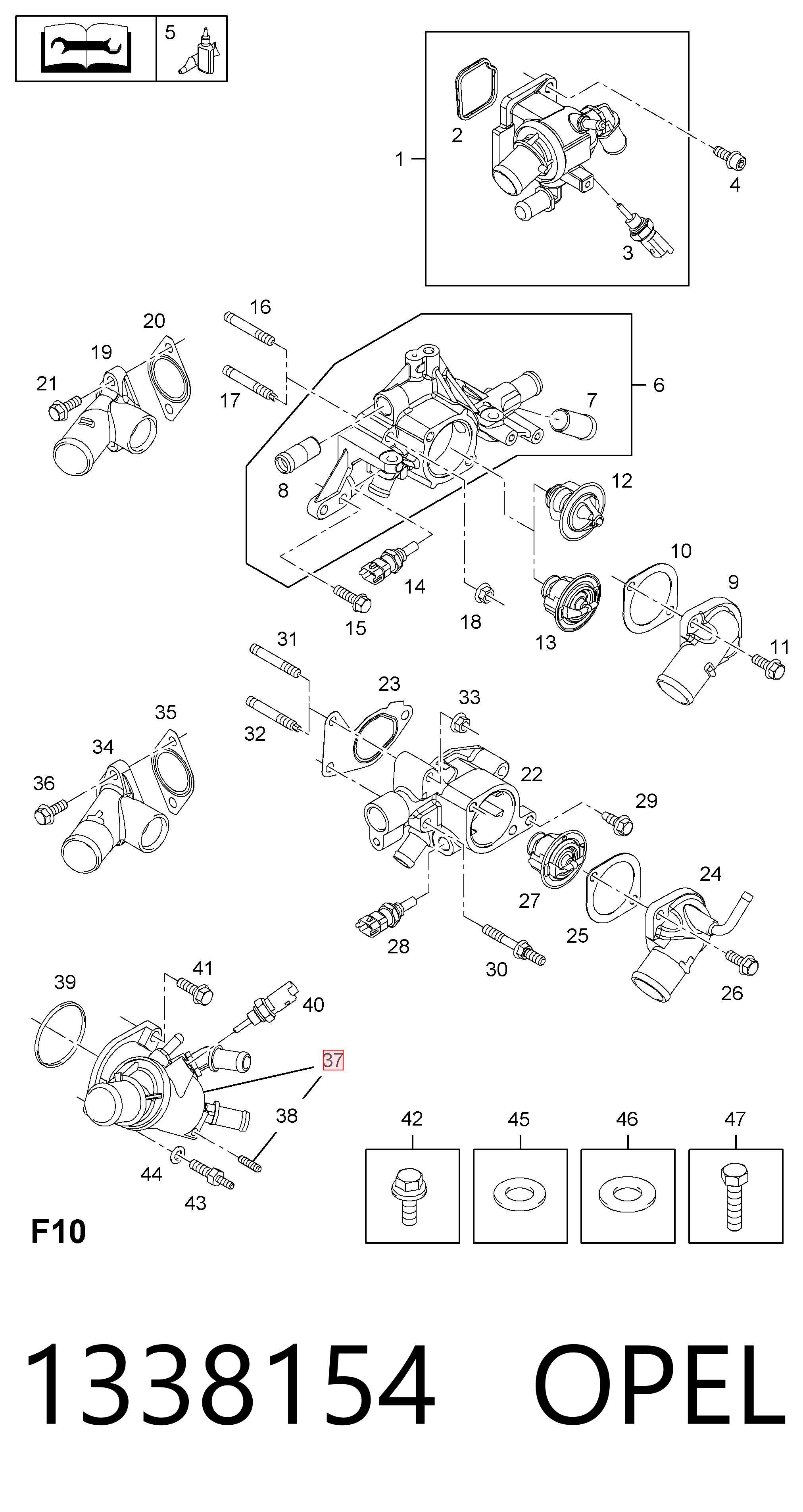 1338154 Opel Termostato de agua