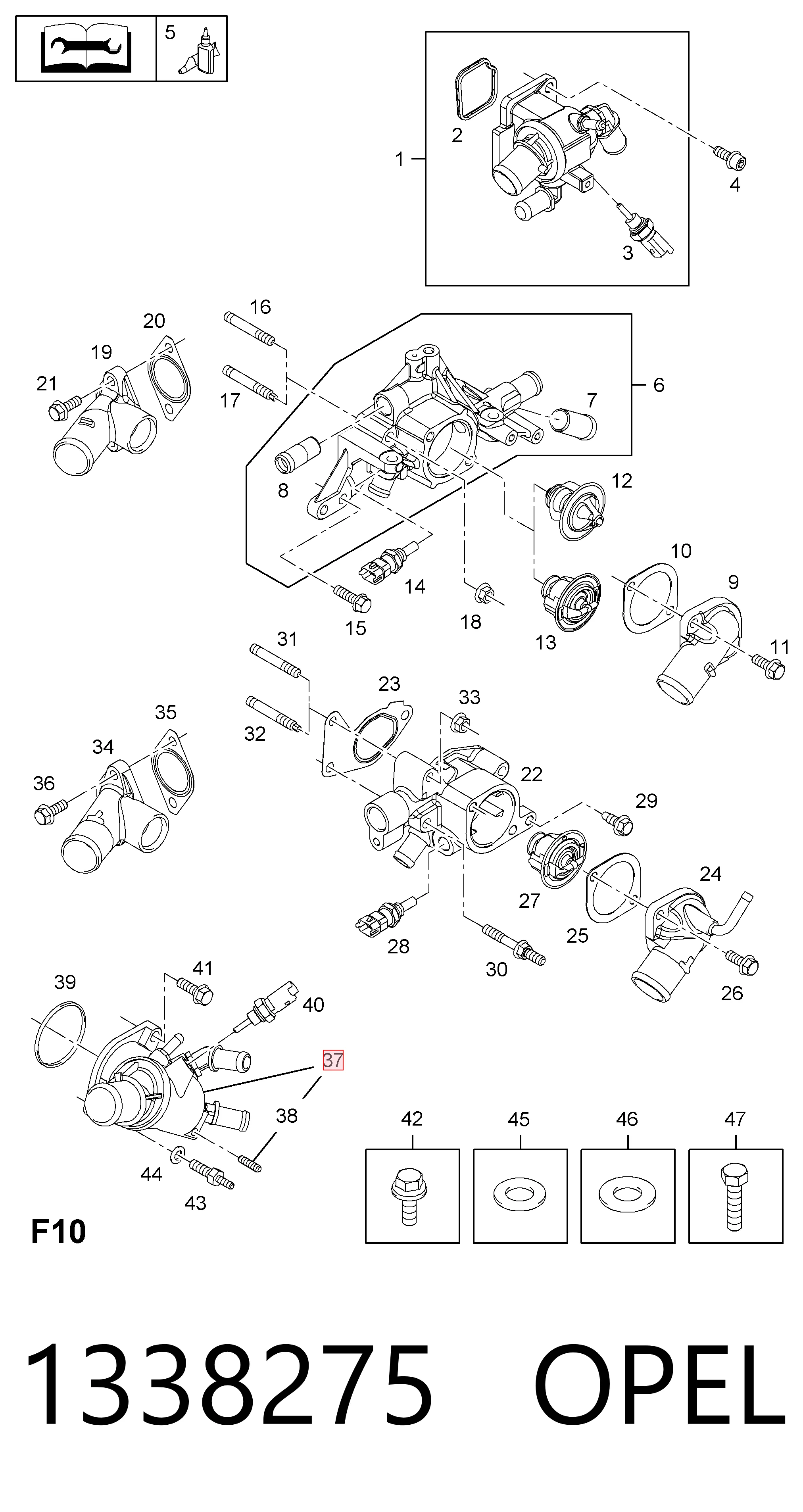 1338275 Opel Termostato de agua