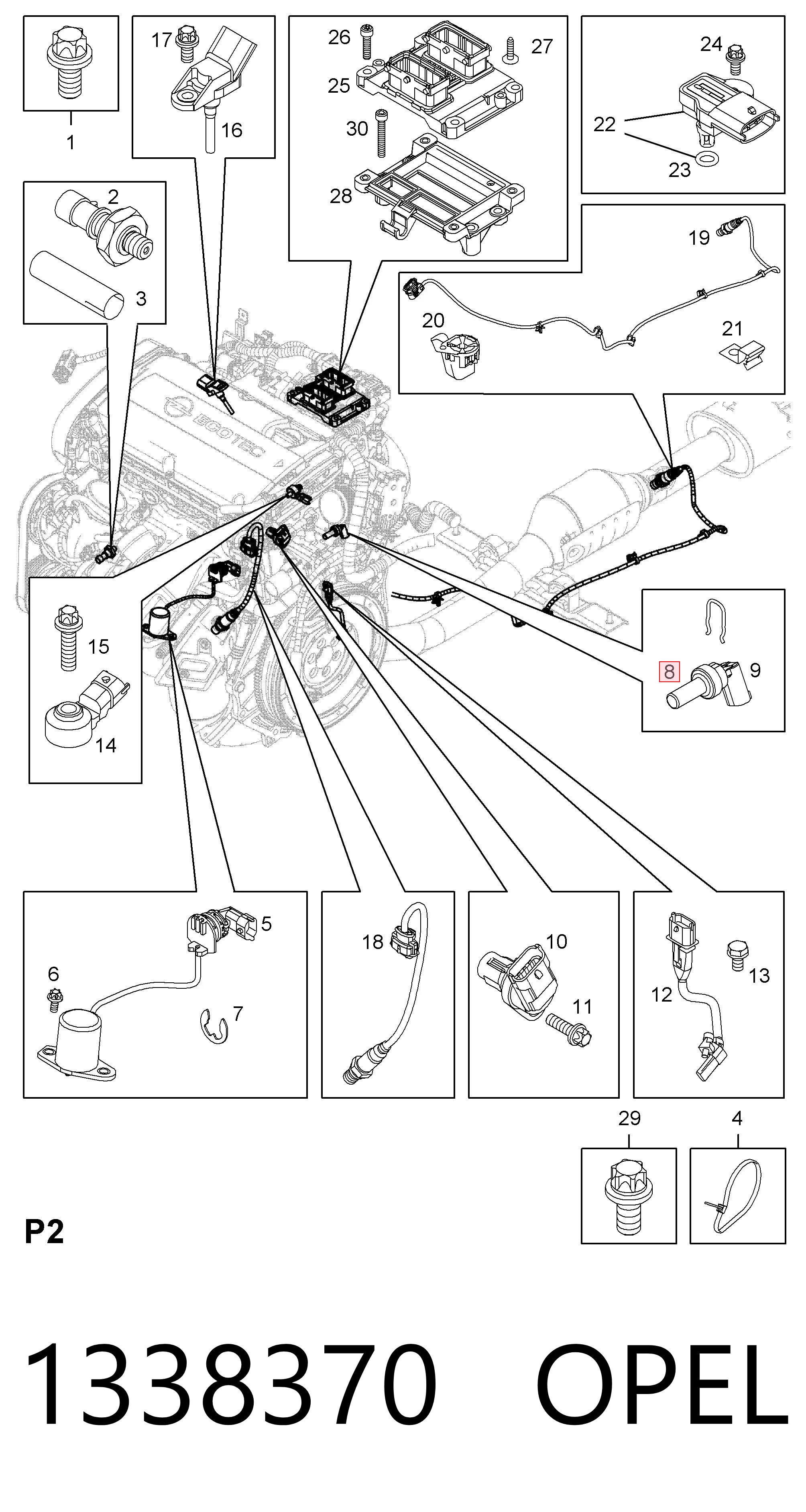1338370 Opel Sensor temperatura refrigerante