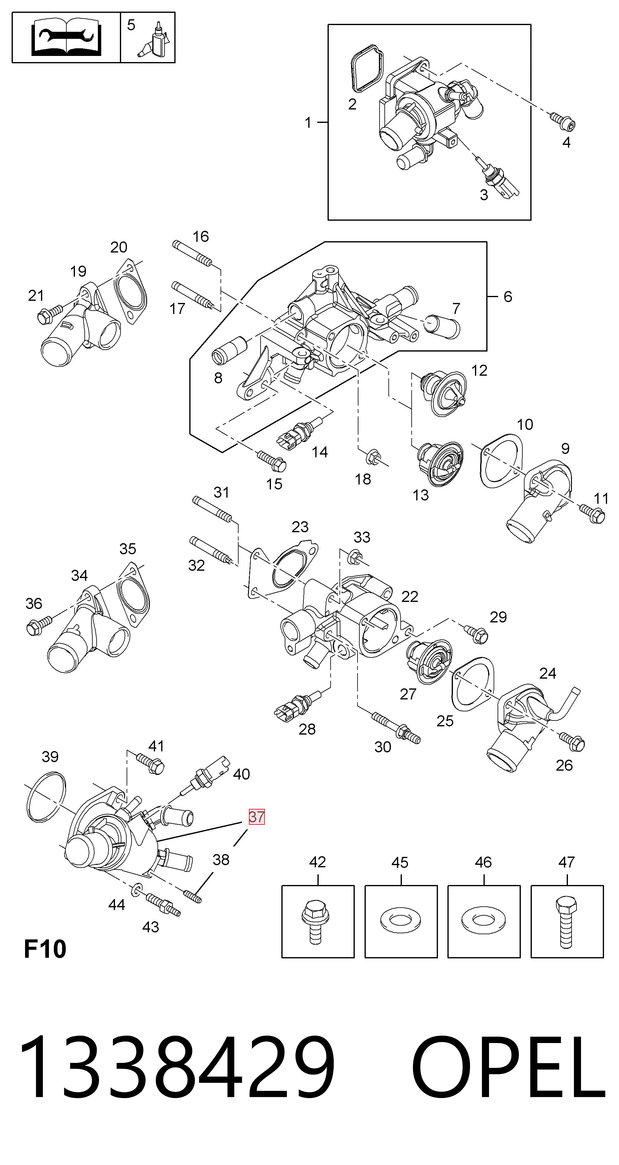 1338429 Opel Termostato de agua