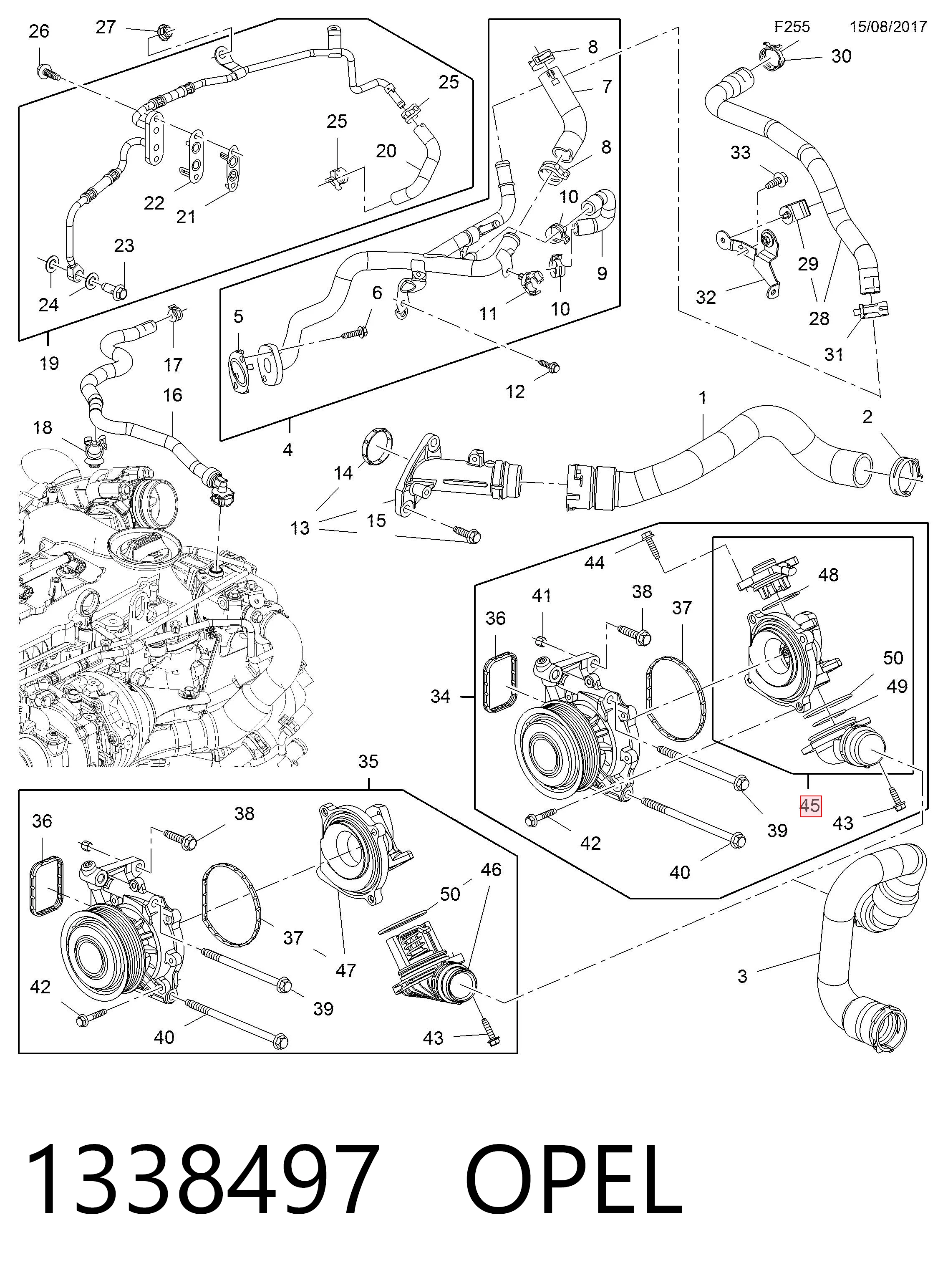 1338497 Opel Termostato de agua