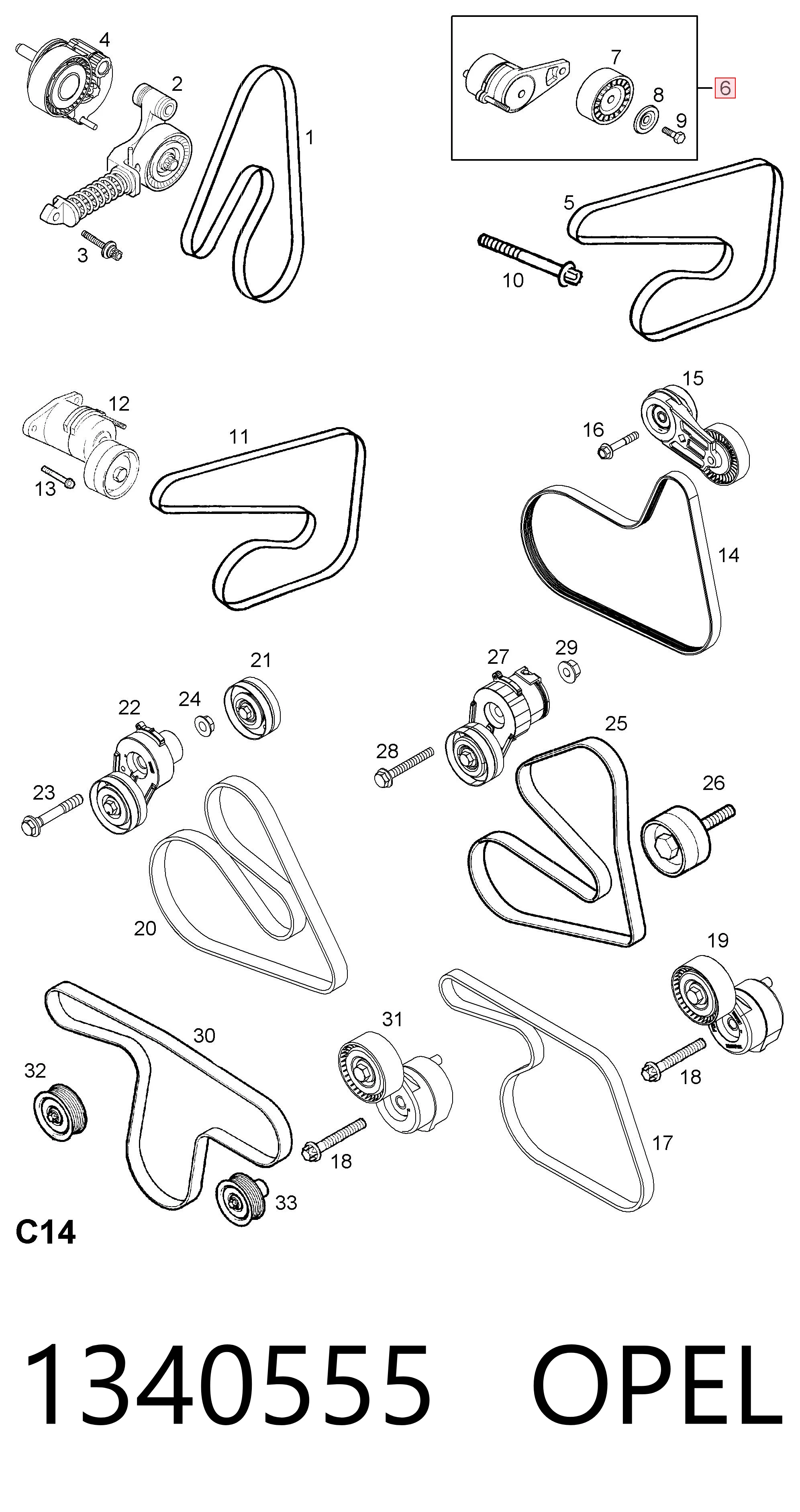 Comprar Tensor de correa de accesorios Opel Vectra   a bajo precio