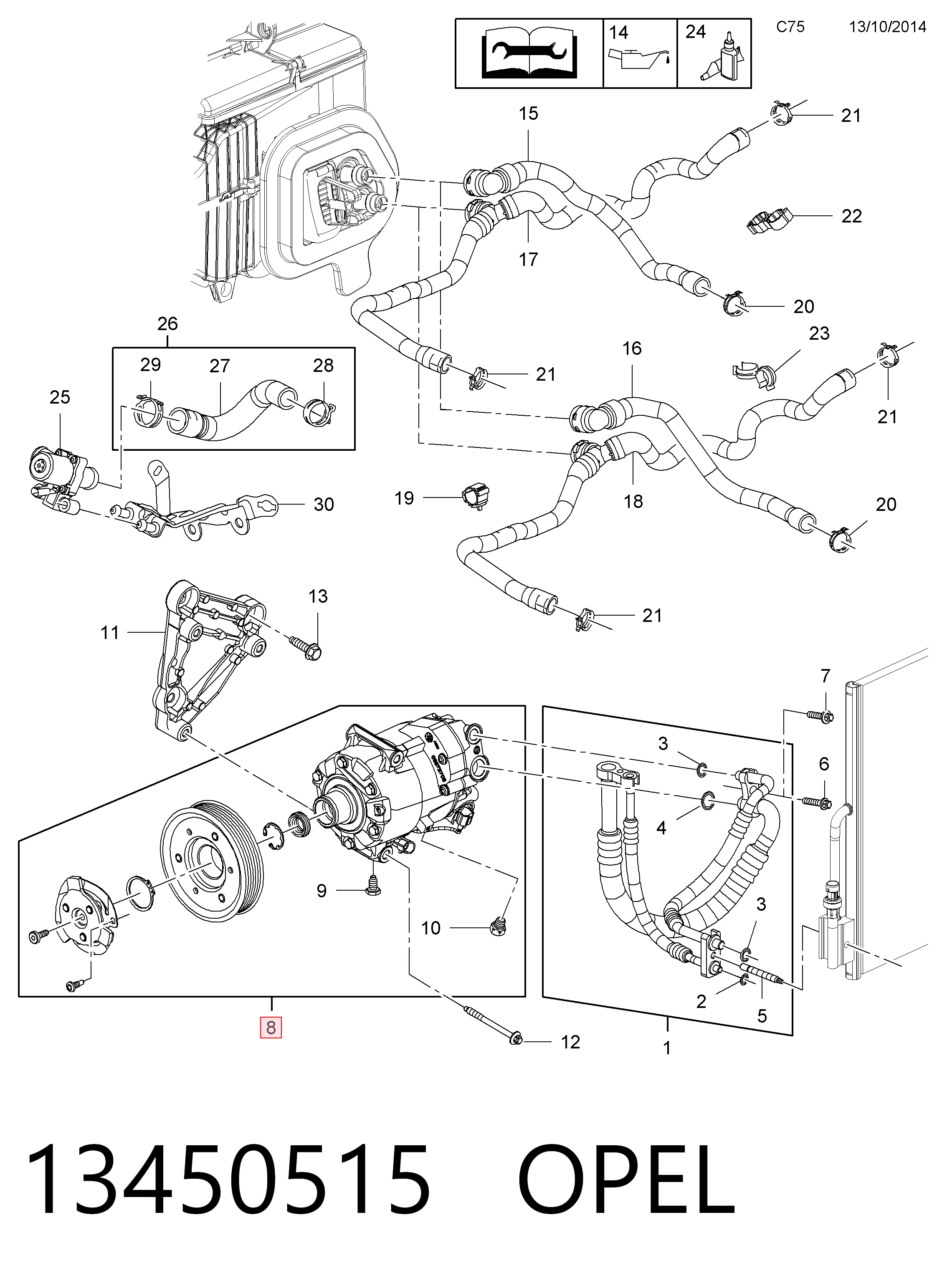13450515 Opel Compresor climatizador