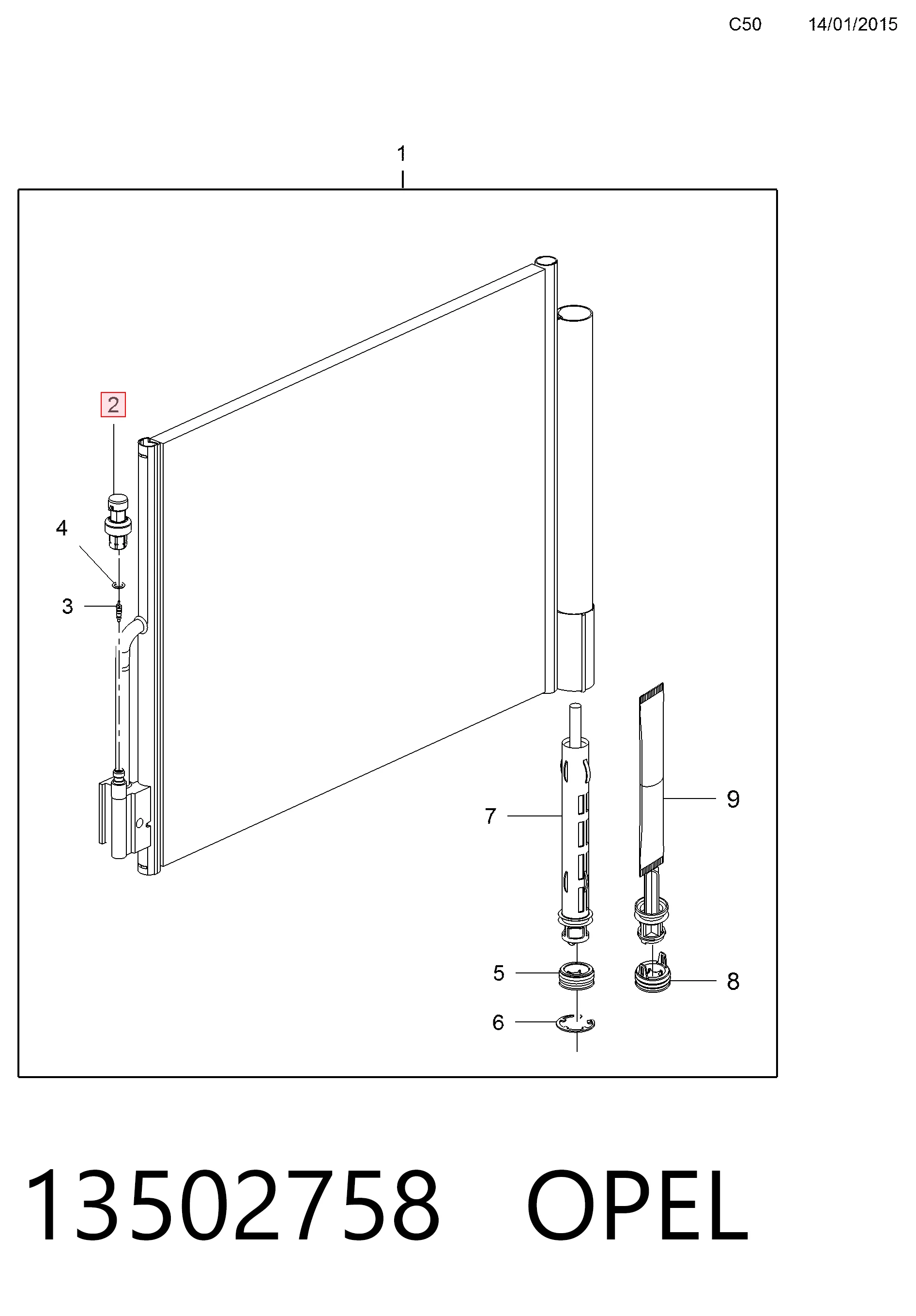 Sensor de presion de aire acondicionado para Opel Astra L35