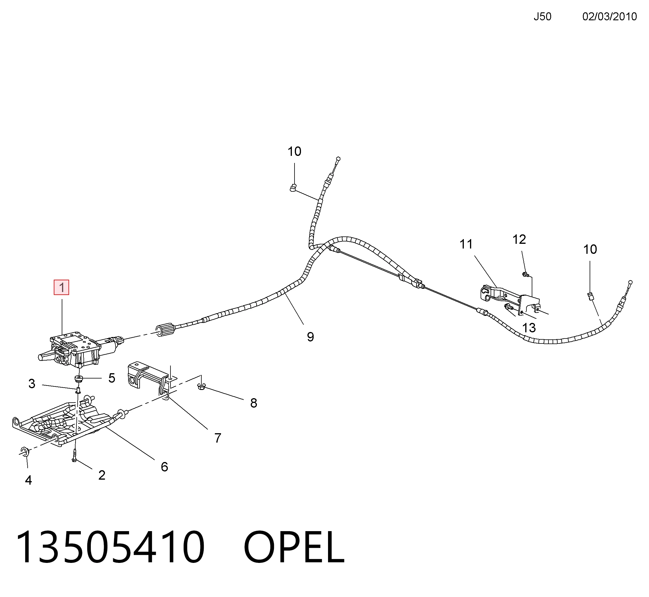 13505410 Opel Módulo del freno de estacionamiento electromecánico