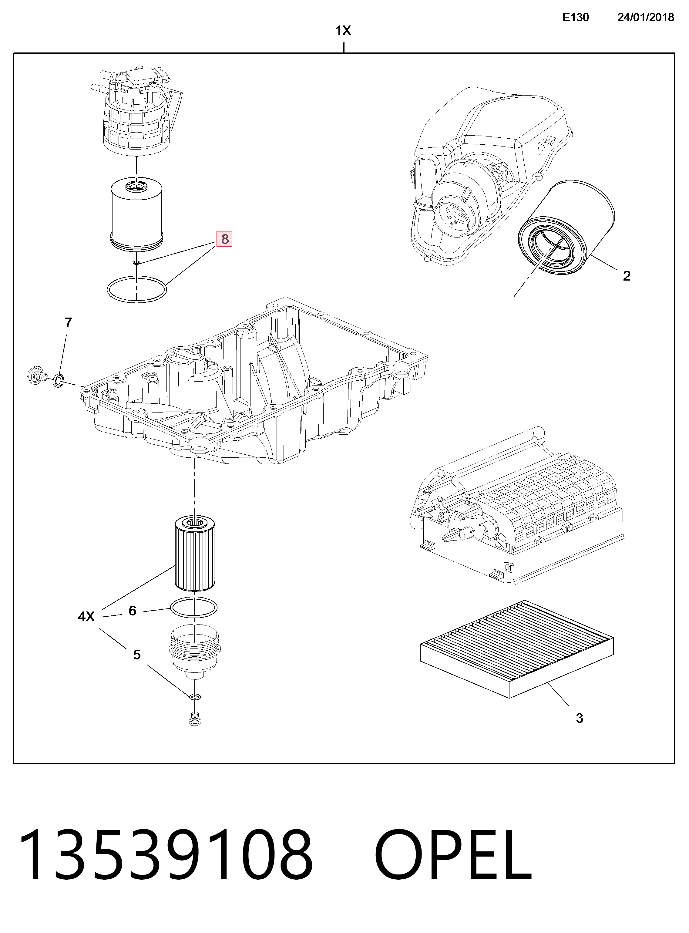 Filtro de gasoil para Opel Astra ()
