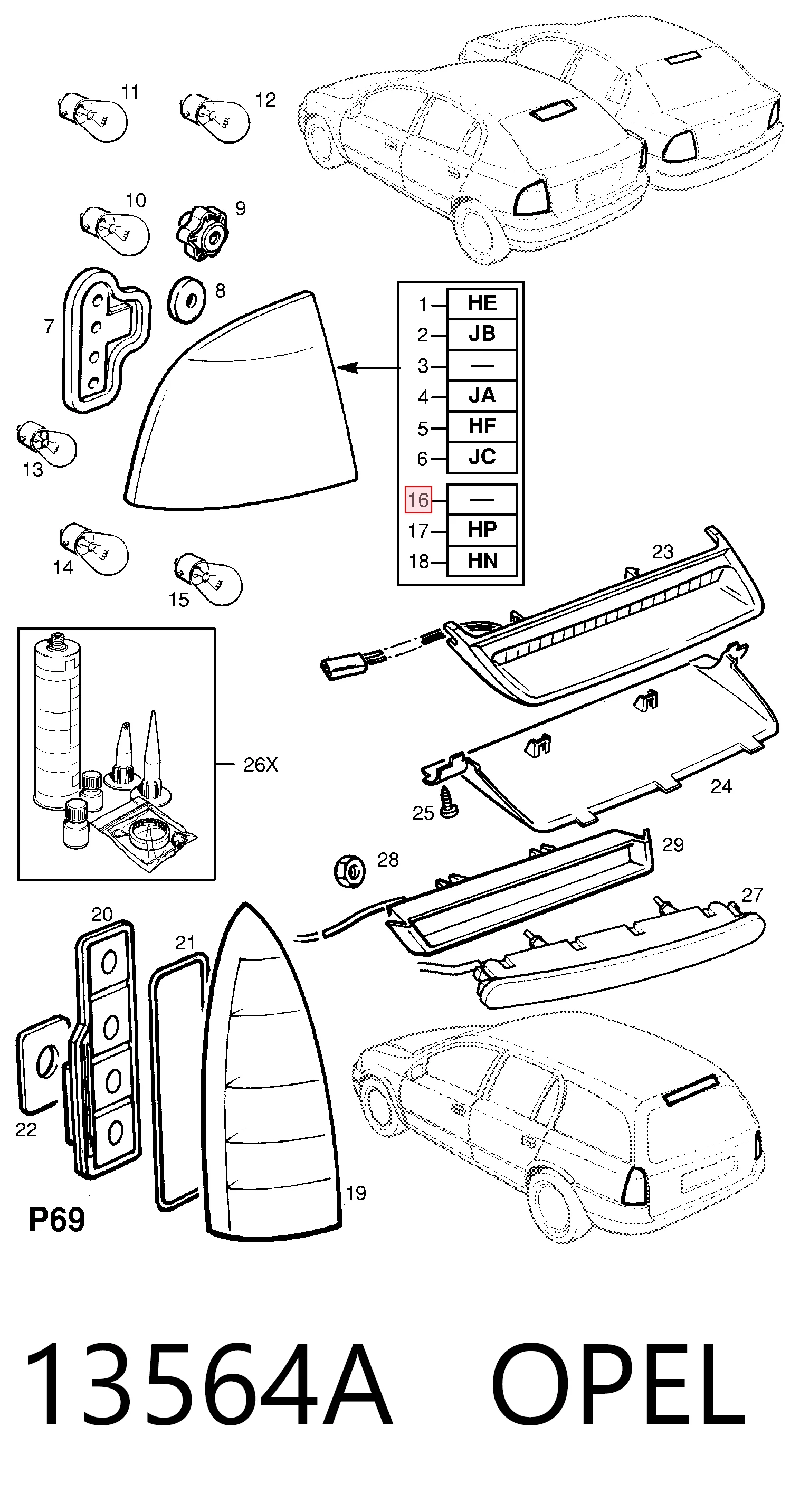 Comprar 93175675 General Motors Piloto trasero izquierdo