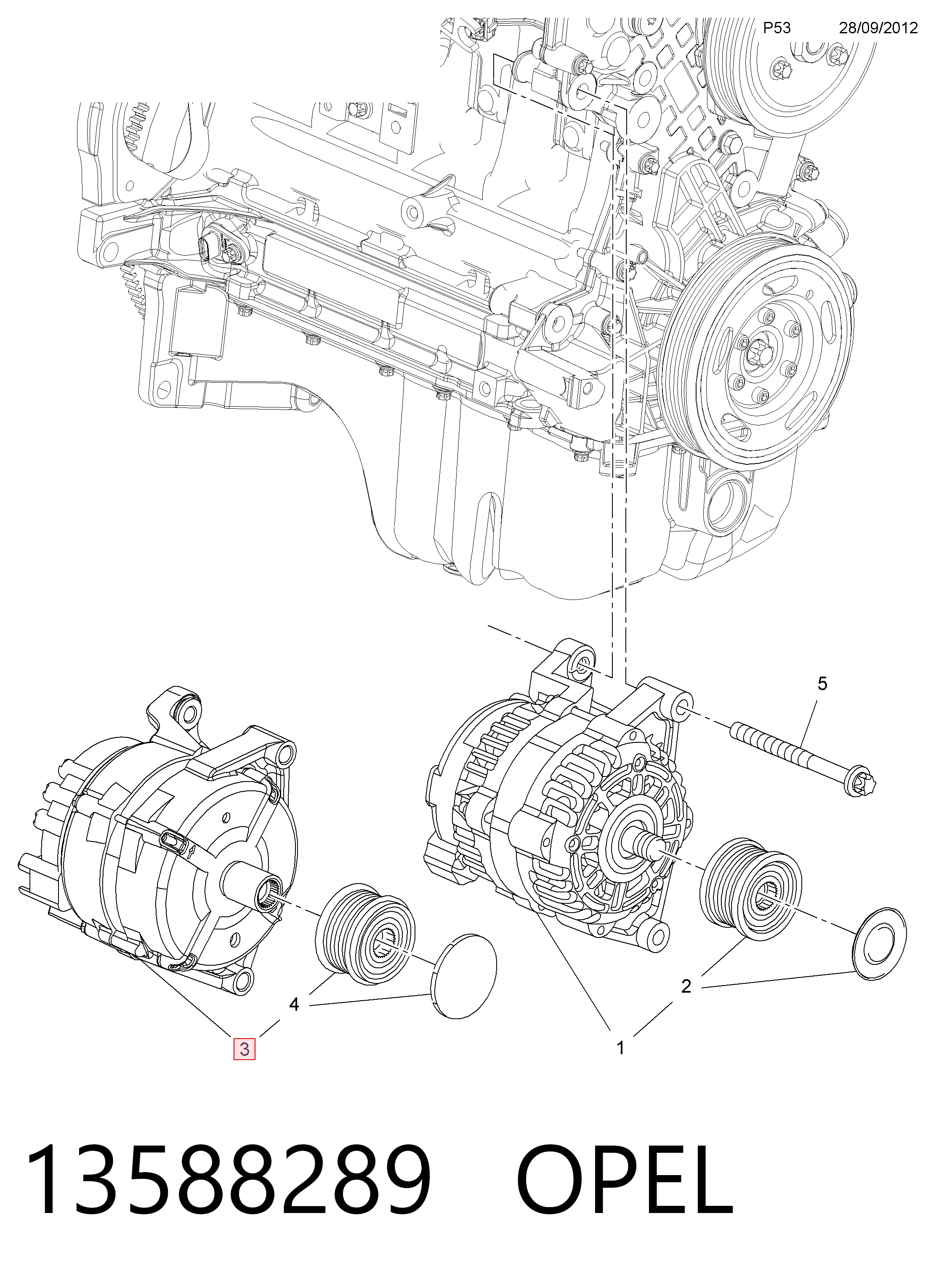 Alternador OPEL 13588289