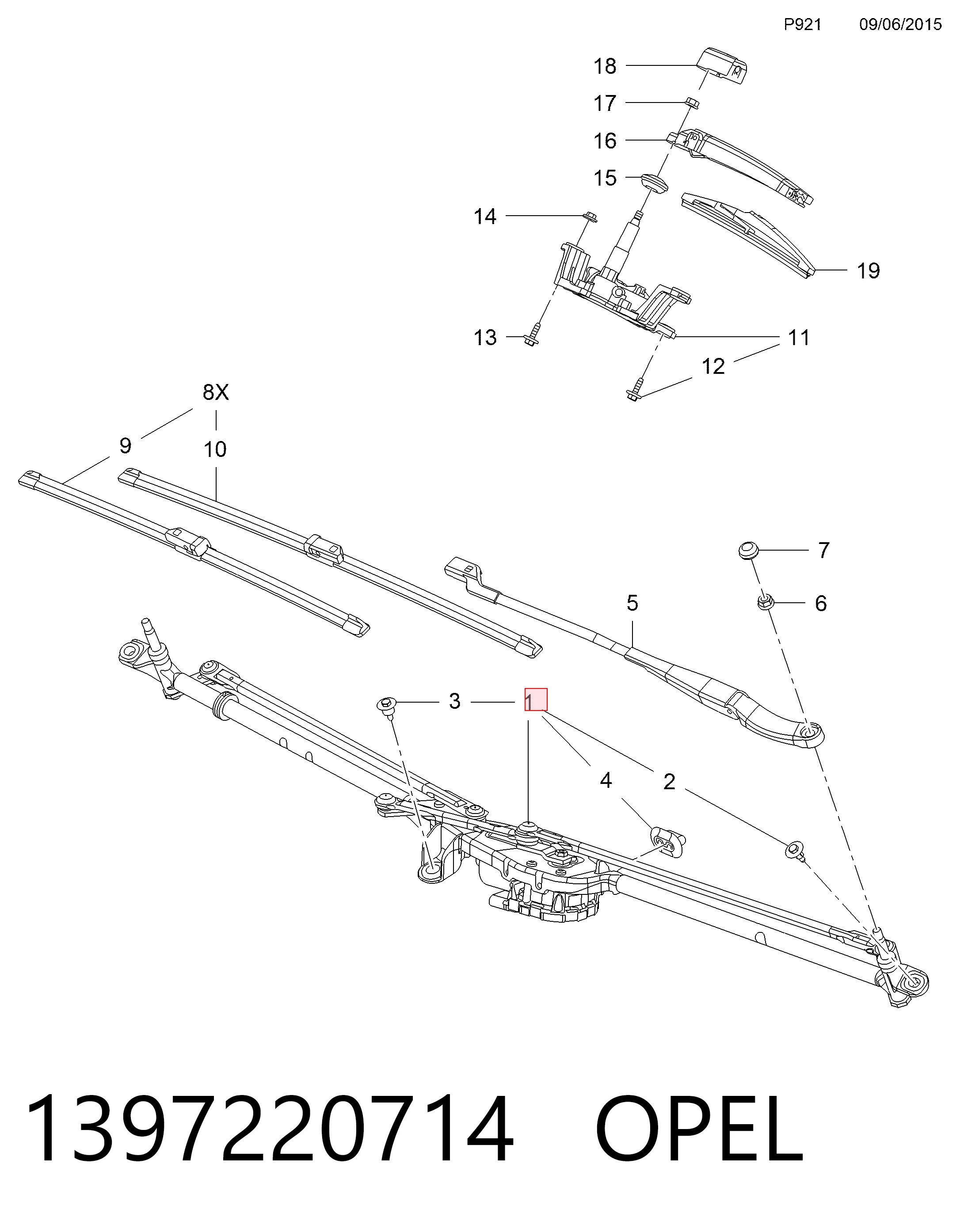 Comprar Varilla de limpiaparabrisas Opel Astra K 