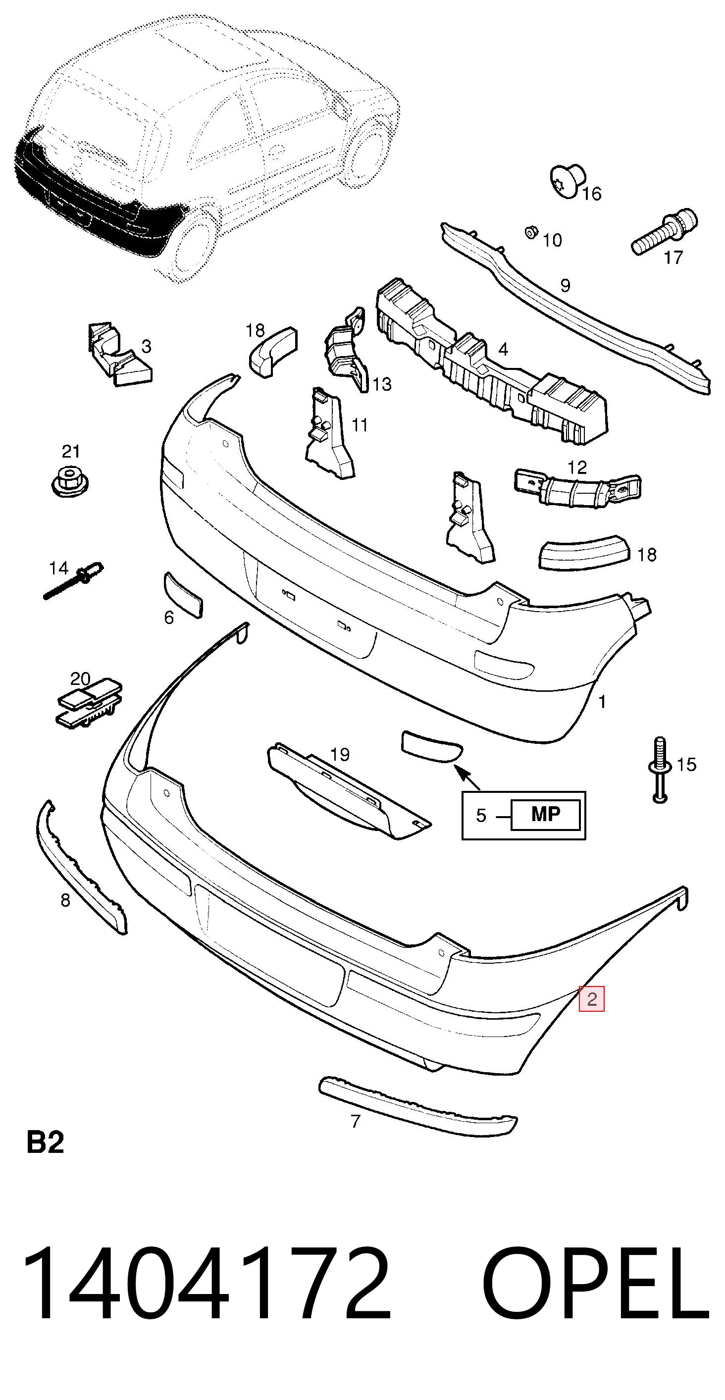 Paragolpes Opel Corsa C furgoneta (F08) (2001 - 2011) precio, desde 145,20 EUR