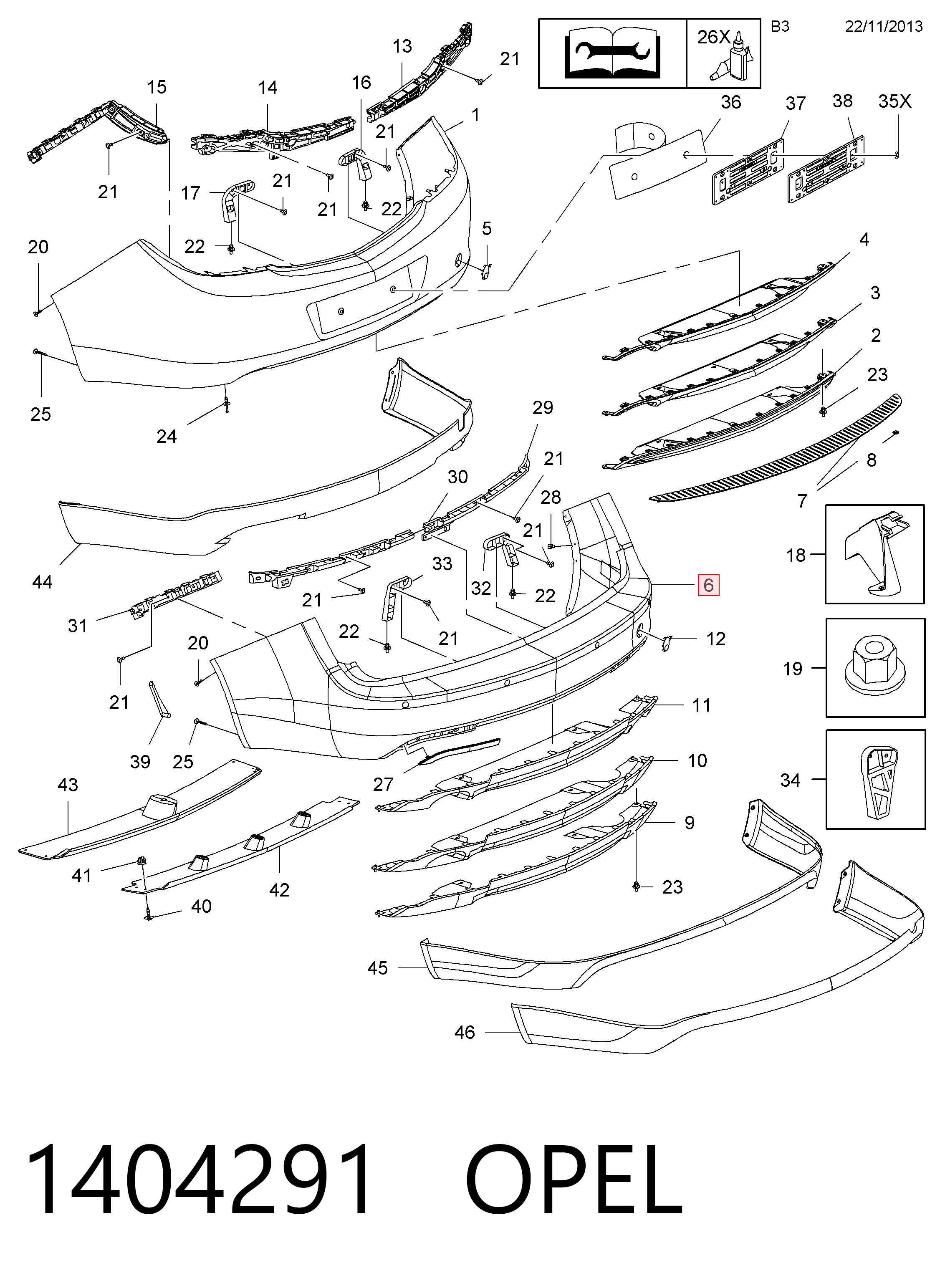Paragolpes General Motors 20972989 precio, desde 241,03 EUR