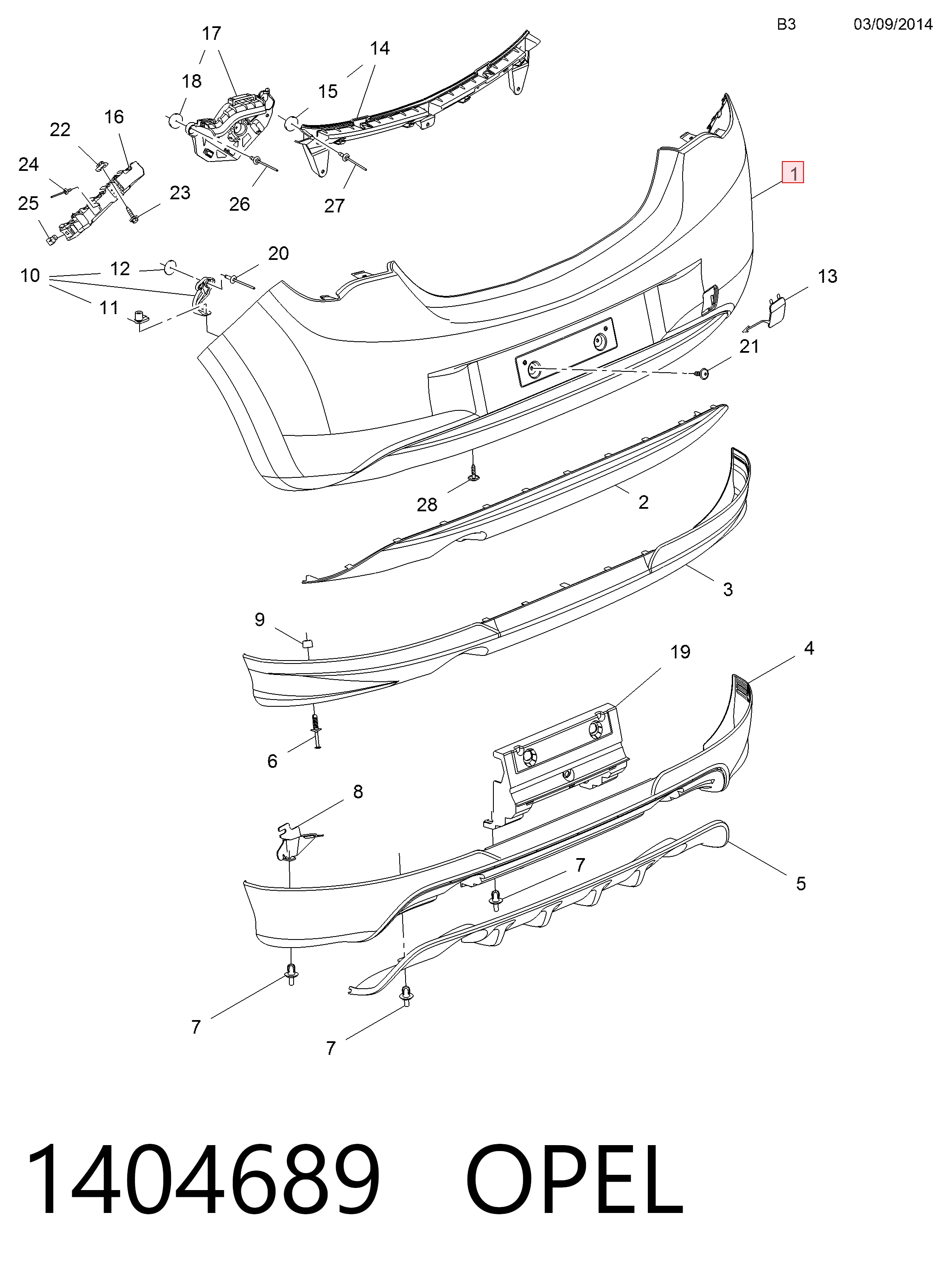 Paragolpes Opel 13399547 precio, desde 138,97 EUR
