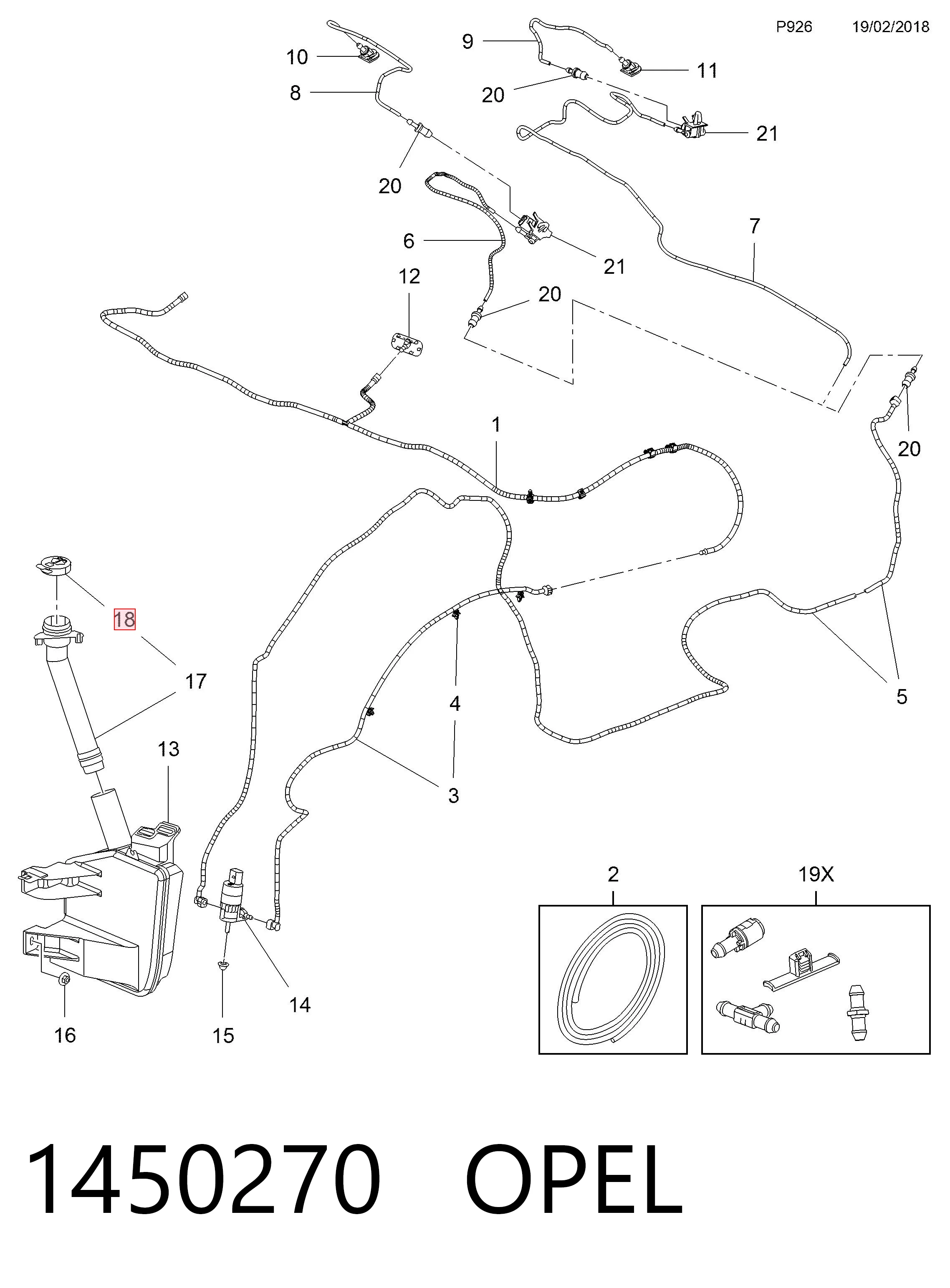 1450270 Opel Botella limpiaparabrisas