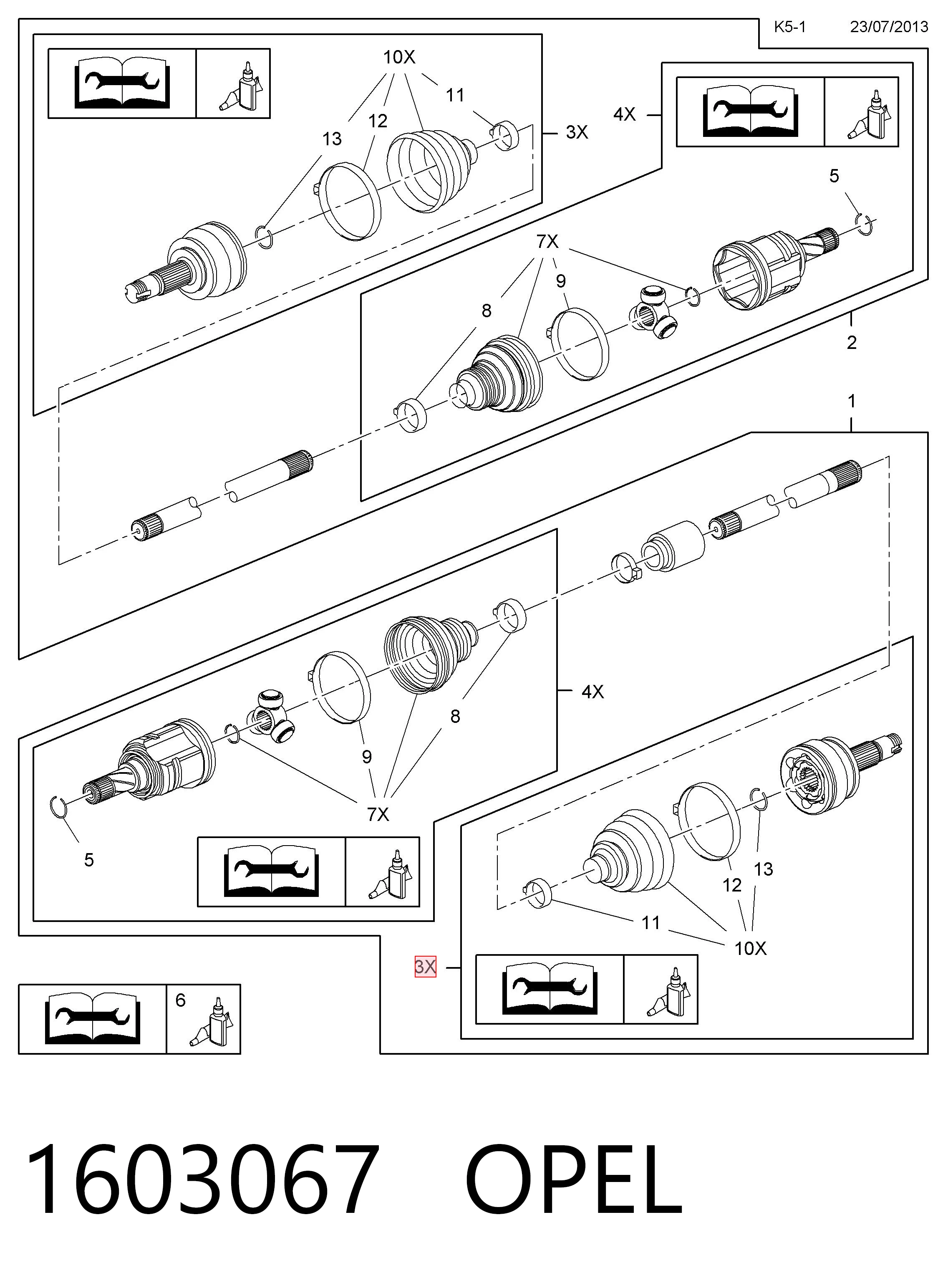 Junta homocinética exterior delantera para Fiat Bravo II (198)