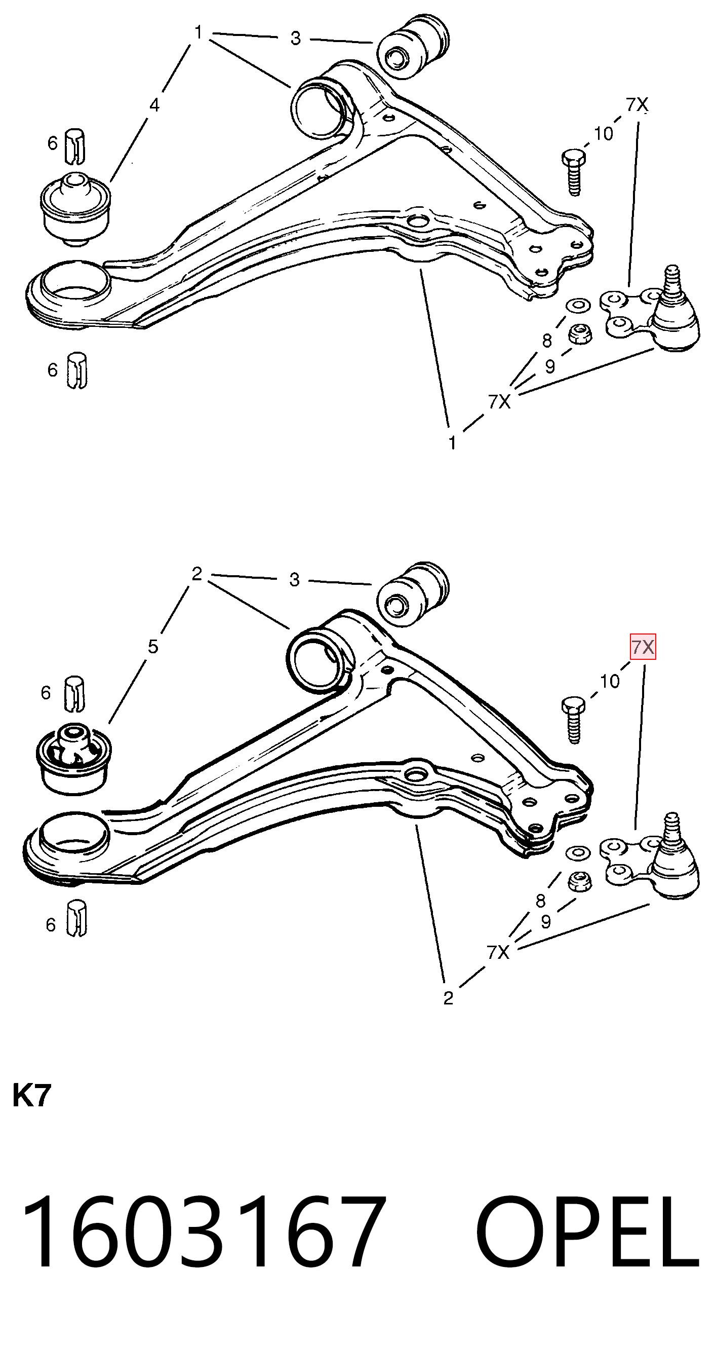 Comprar Rótula inferior de suspensión Opel Astra  53, 54, 58, 59 a bajo precio