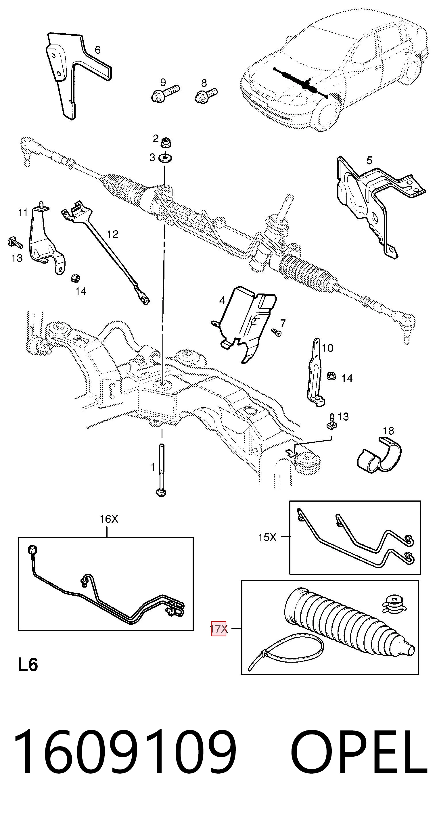 Fuelle dirección Opel Astra  (L35)