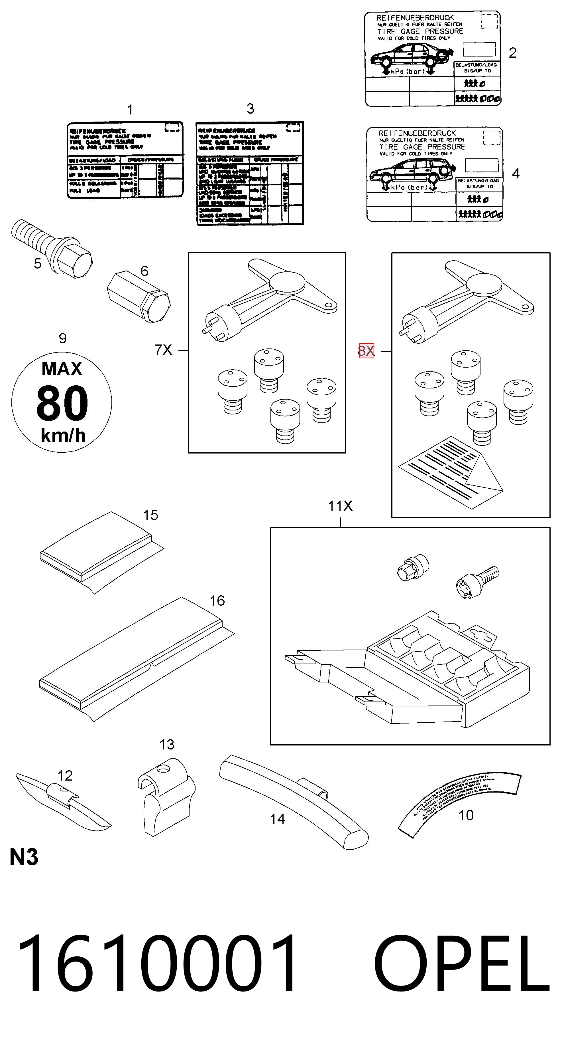90495549 General Motors Tornillos para llantas