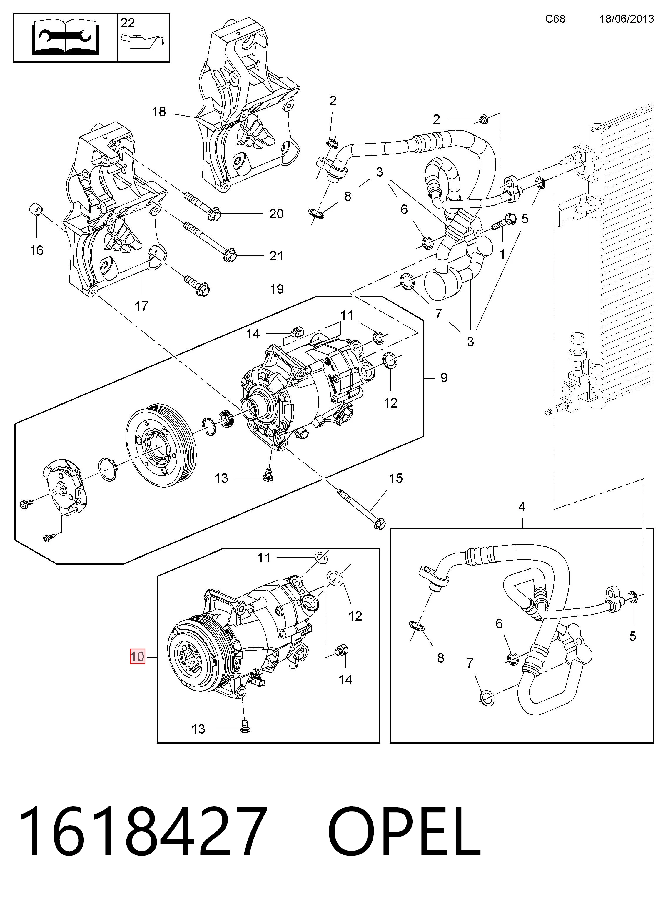 1618427 Opel Compresor climatizador