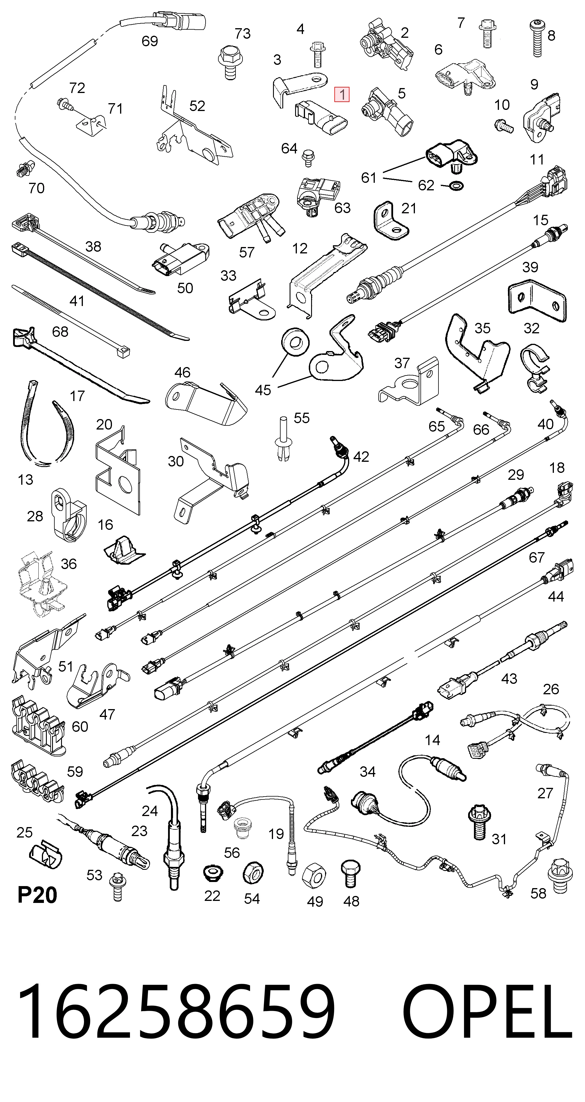 16258659 Opel Sensor De Presion Del Colector De Admision