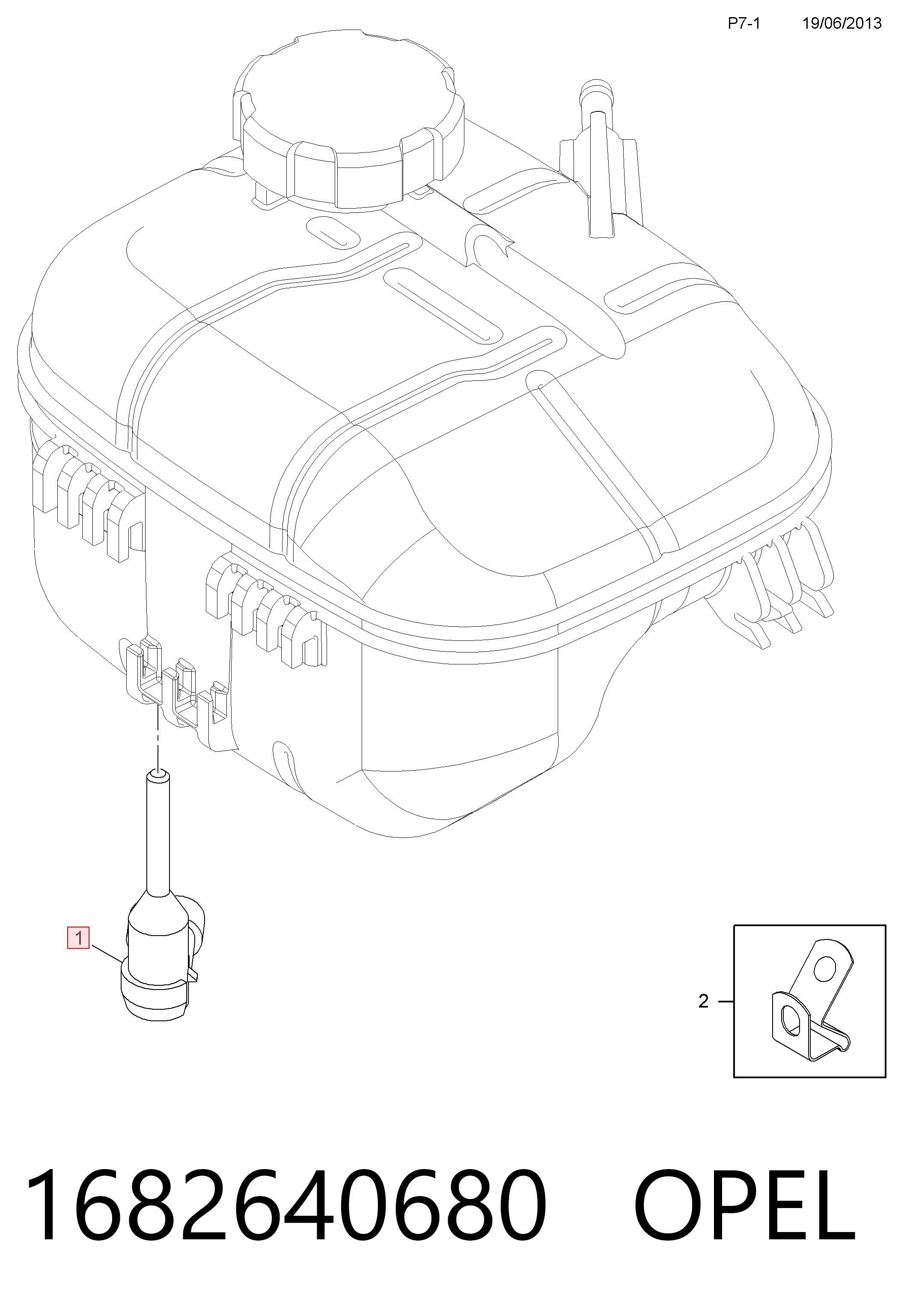 1682640680 Opel Sensor de nivel de refrigerante del depósito