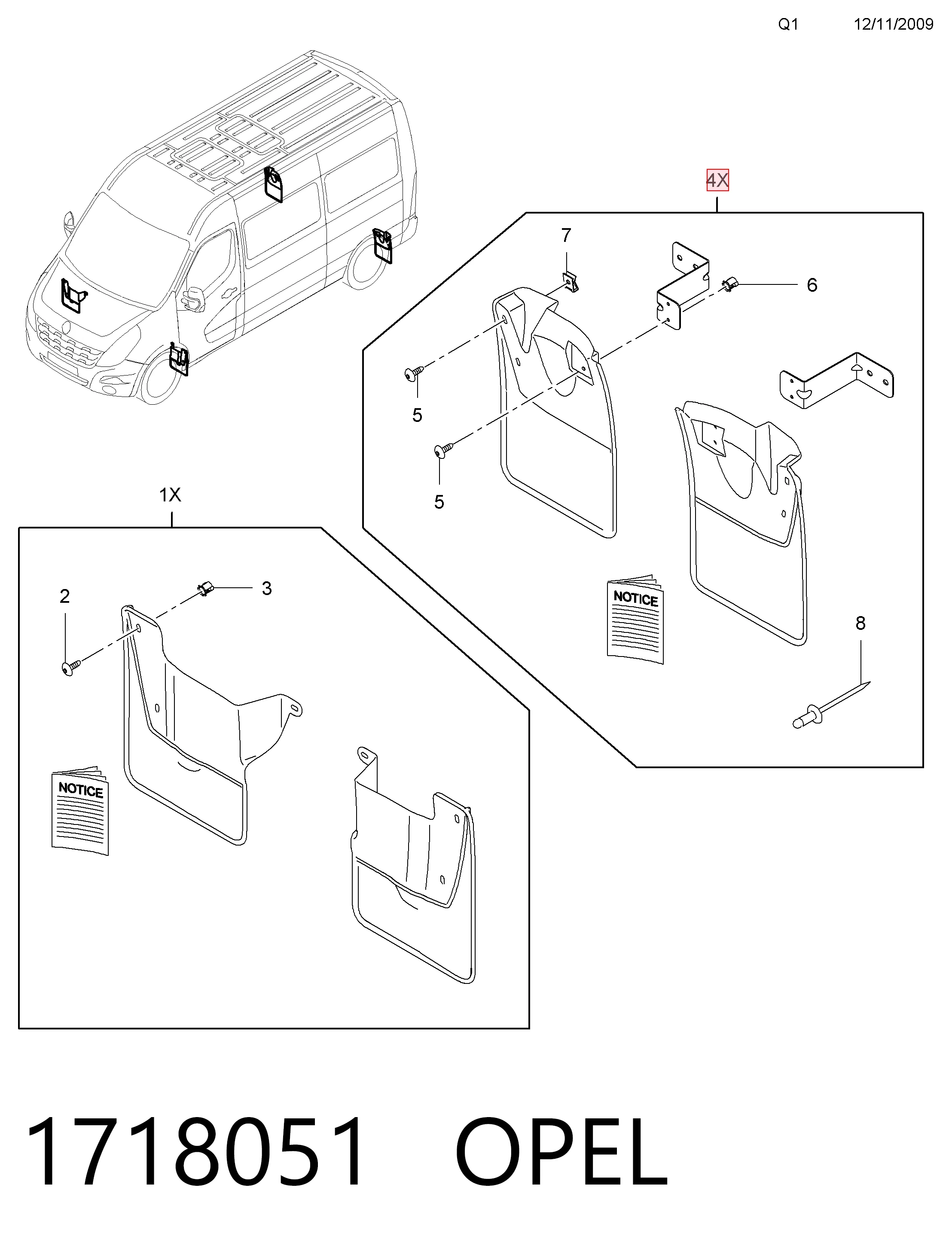 KE78800Q86 Nissan/Infiniti Juego de faldillas guardabarro traseros