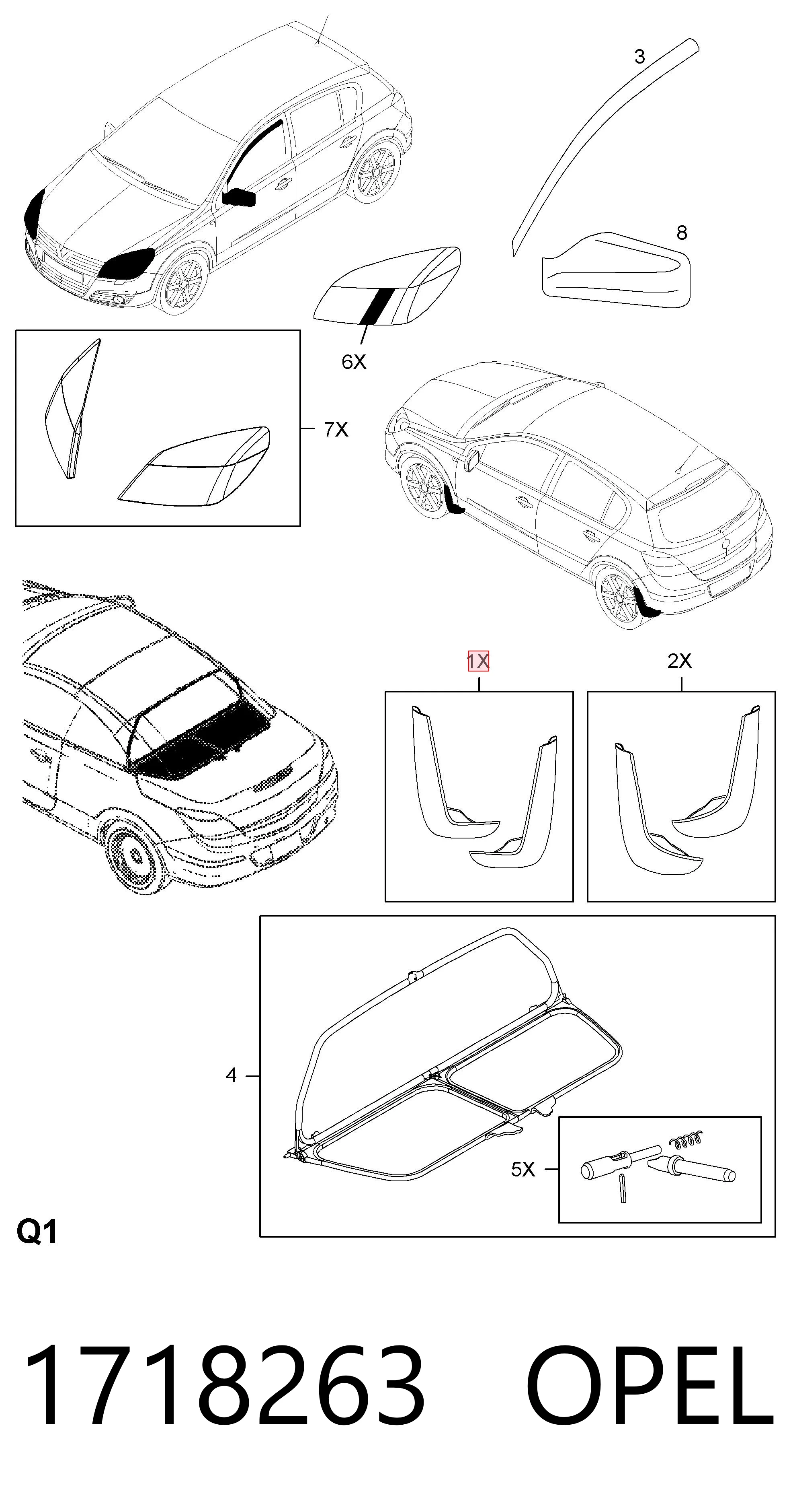 Guardabarros delanteros para Opel Astra H L35