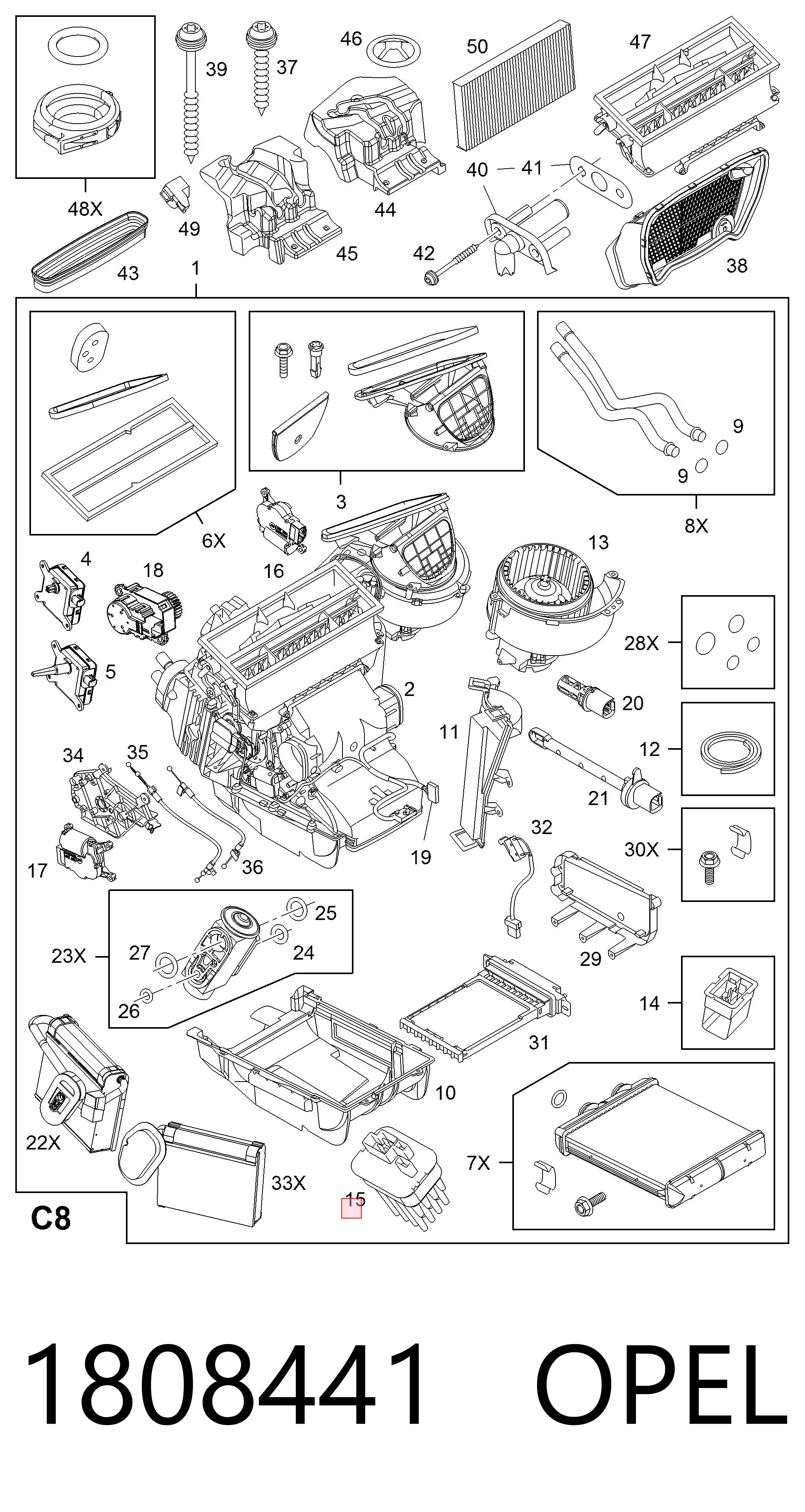 1808441 Opel Resistencia de calefacción