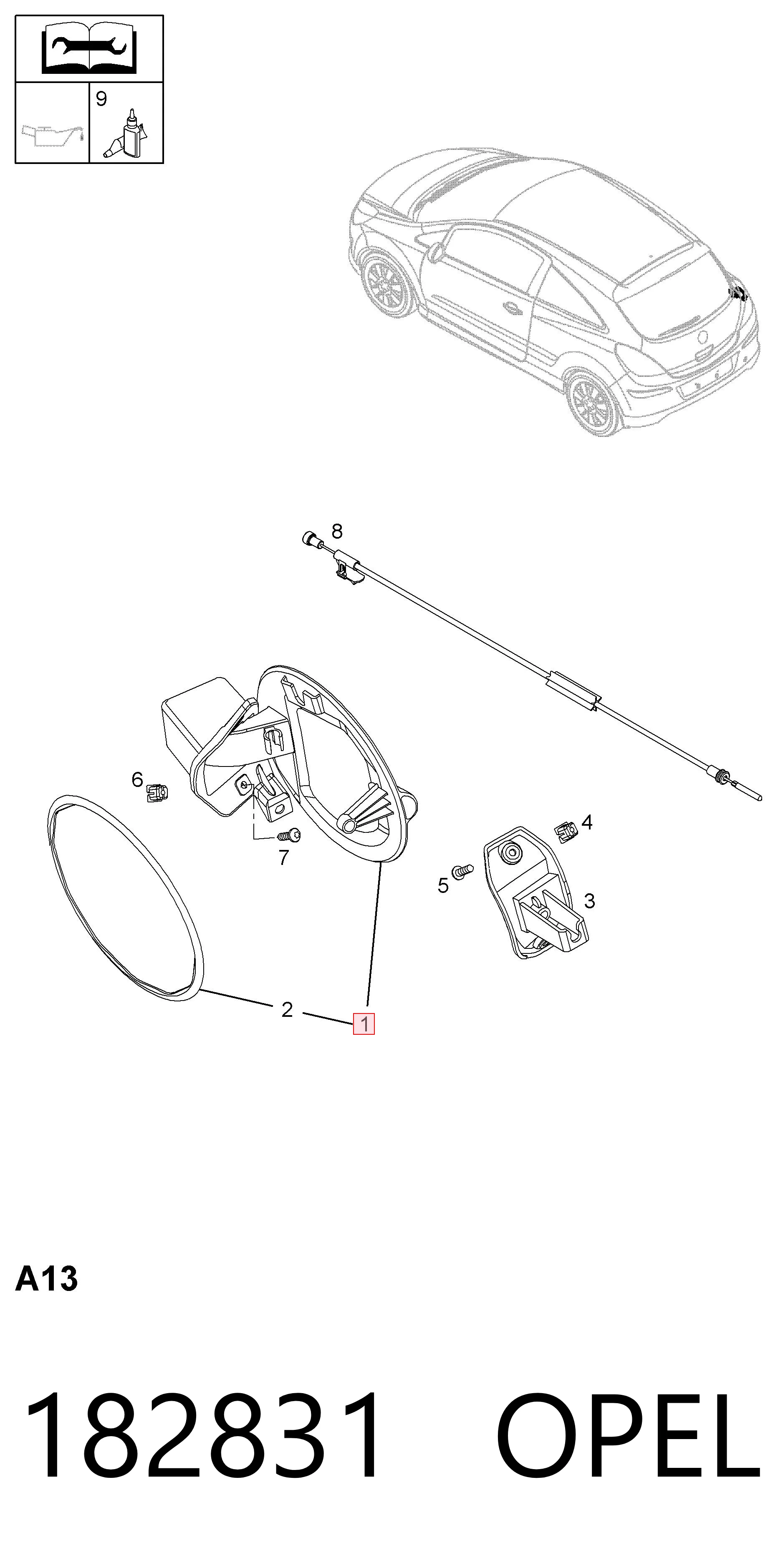 Tapa tanque combustible para Opel Corsa D S07