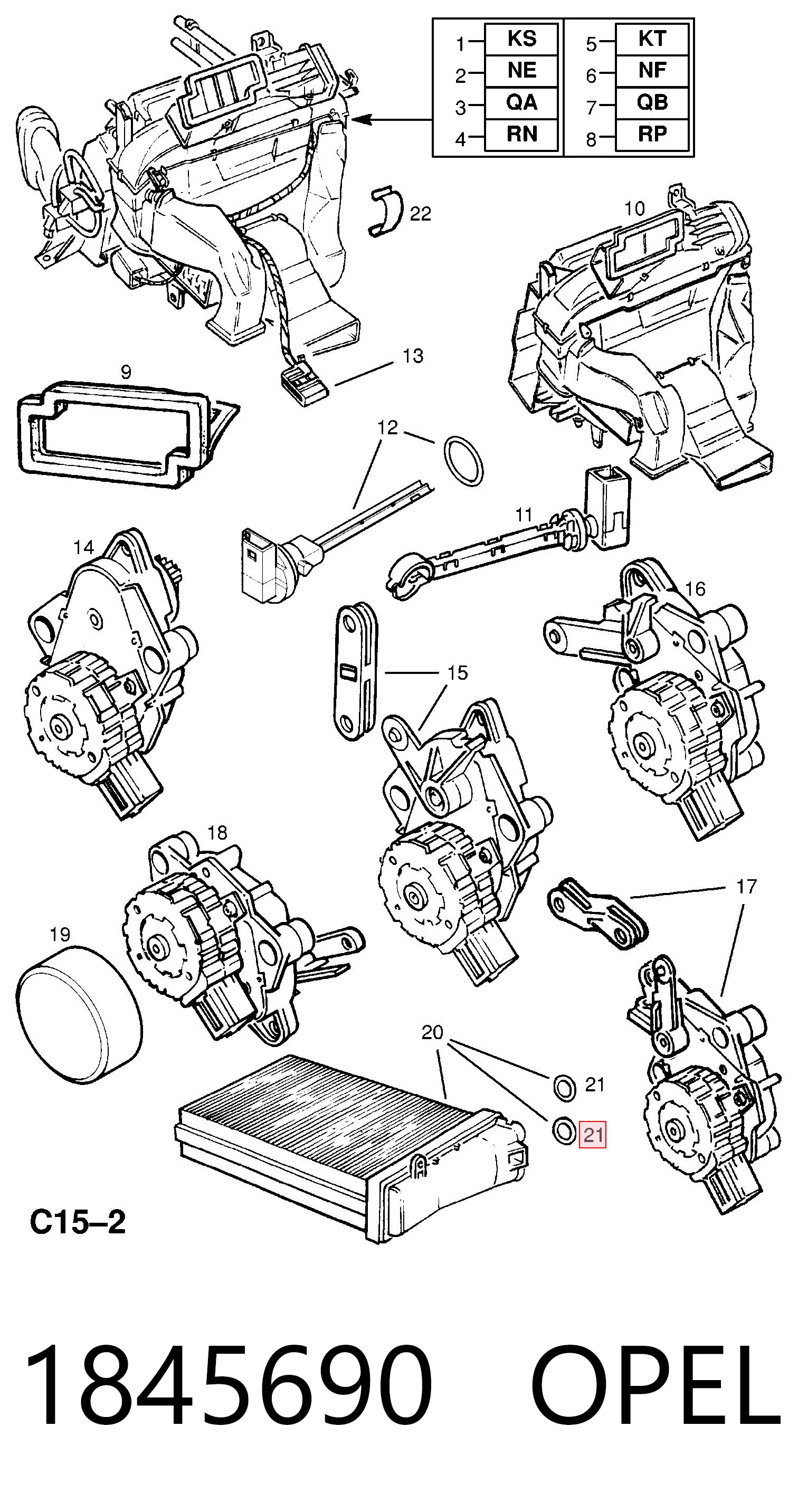 Junta de brida del sistema de refrigeración 1845690 OPEL