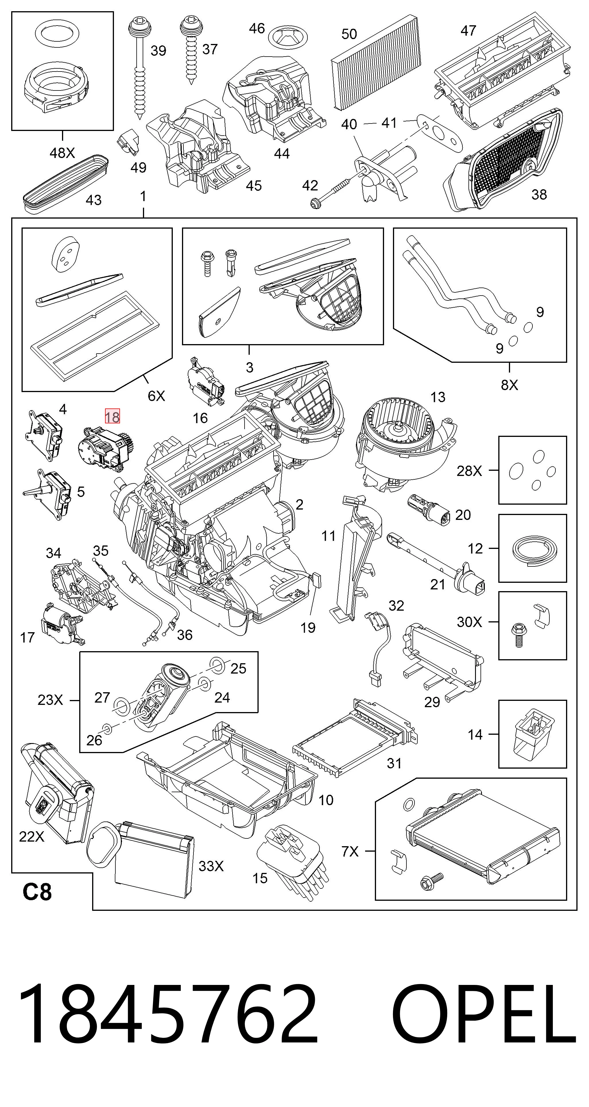 Actuador de compuerta de la calefacción para Opel Astra H TWINTOP L67