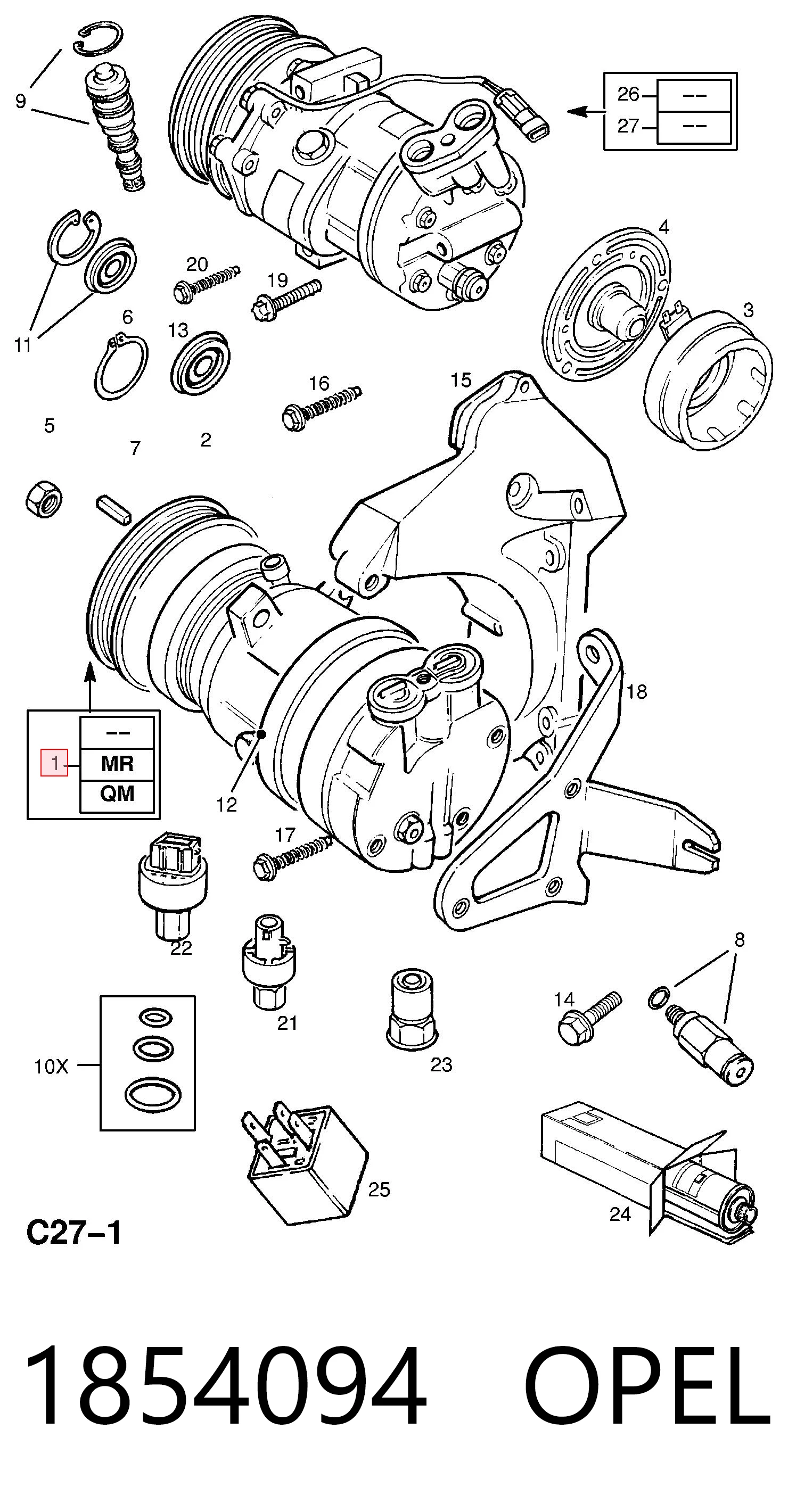1854094 Opel Compresor climatizador