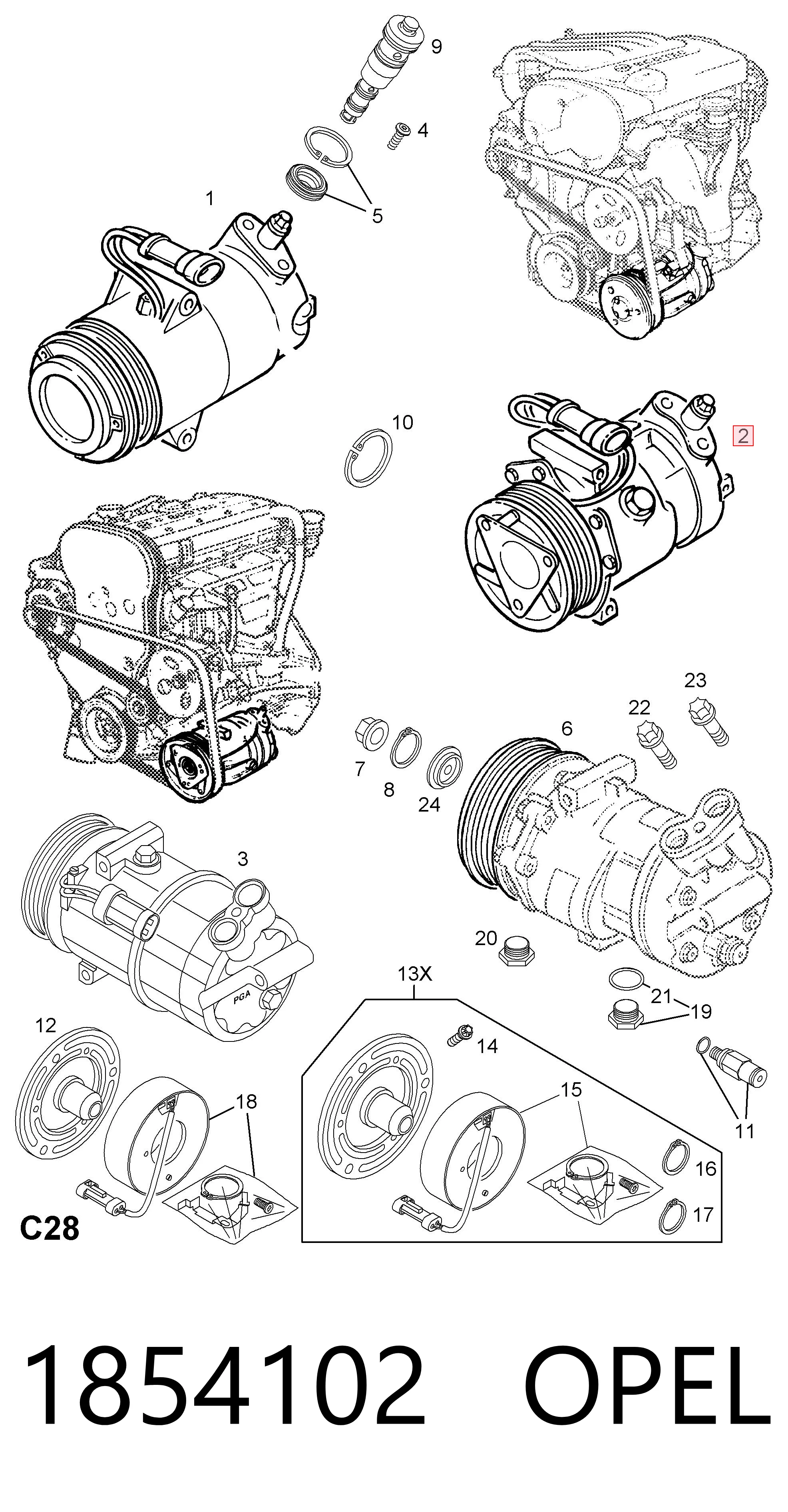 1854102 Opel Compresor climatizador