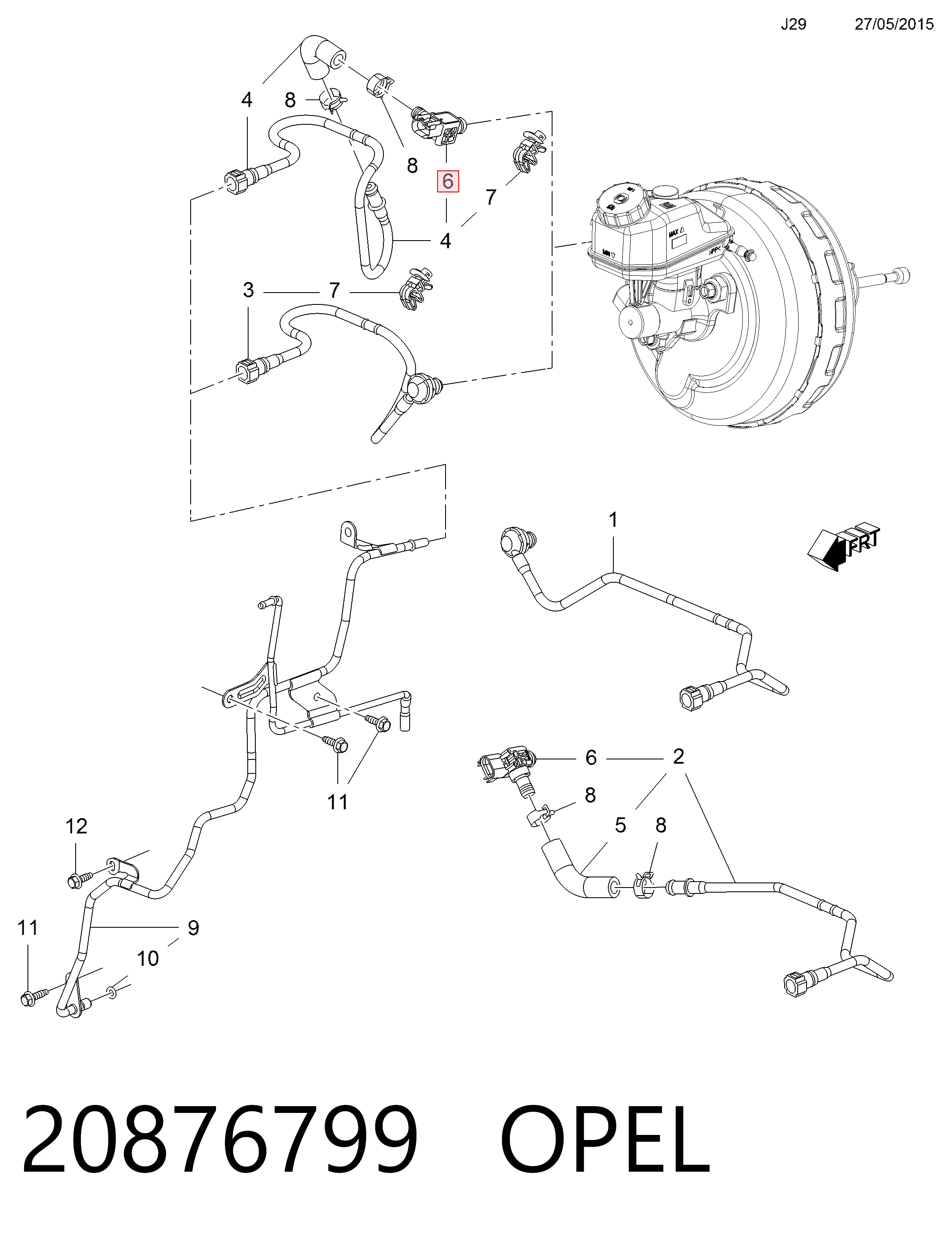 20876799 Opel Sensor de presión del sistema de frenos neumáticos