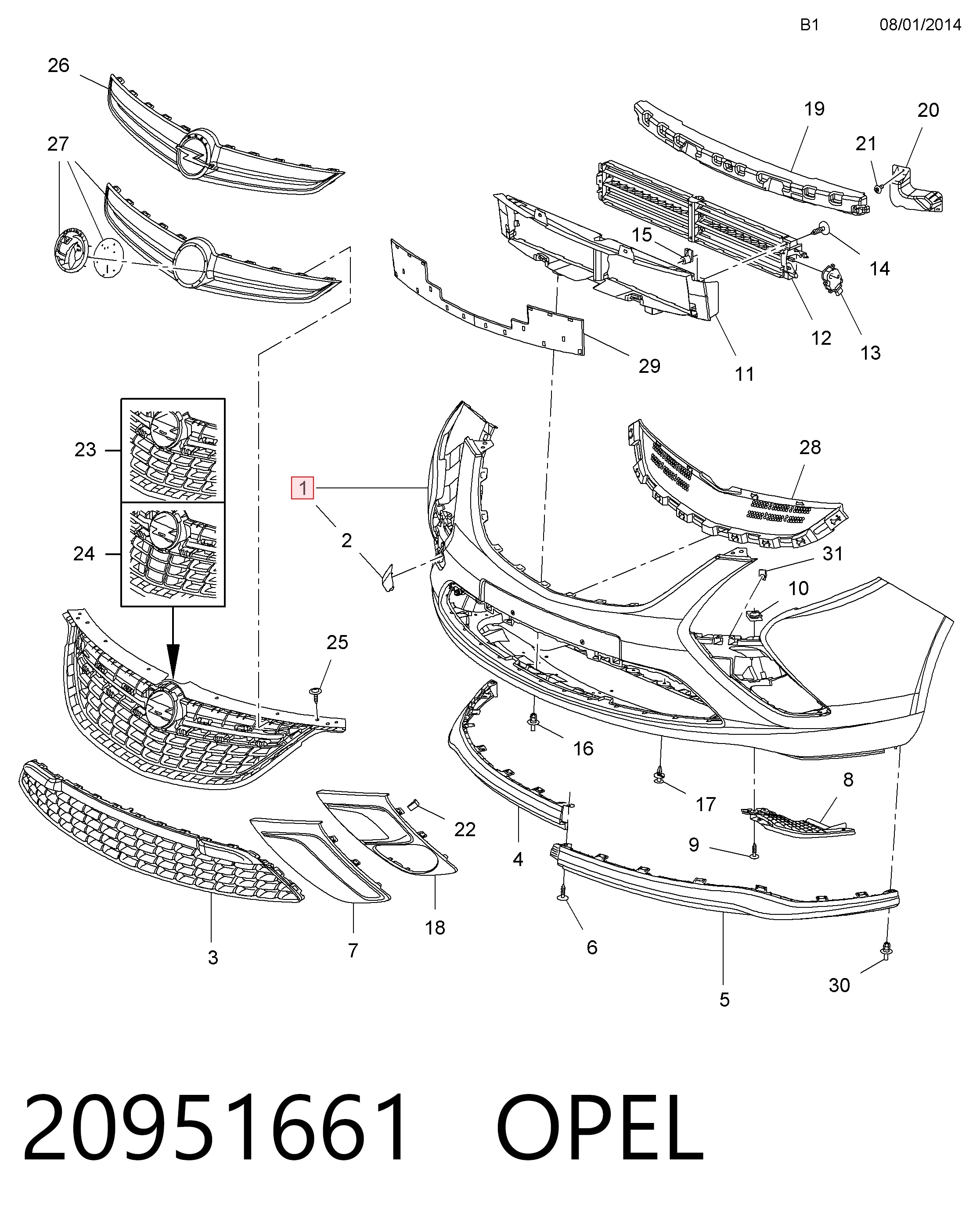 Comprar Paragolpes Opel Zafira C P12