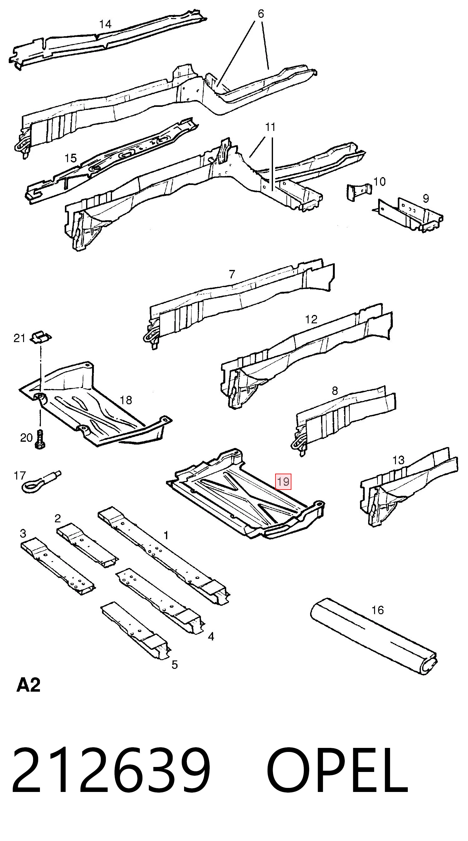 Protección motor / empotramiento para Opel Omega B 25, 26, 27