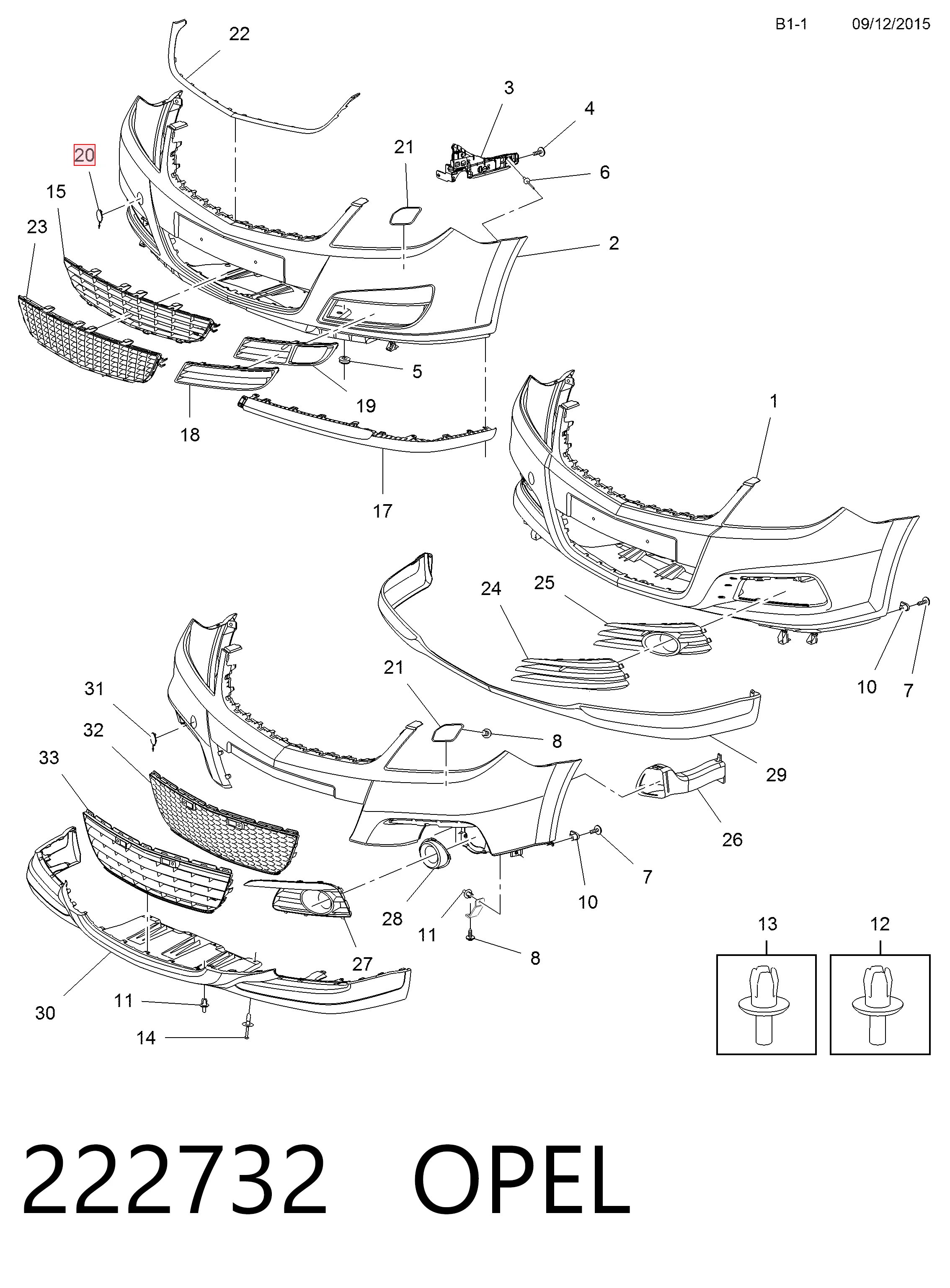 Cobertura de parachoques, enganche de remolque, delantera  para Opel Vectra C 